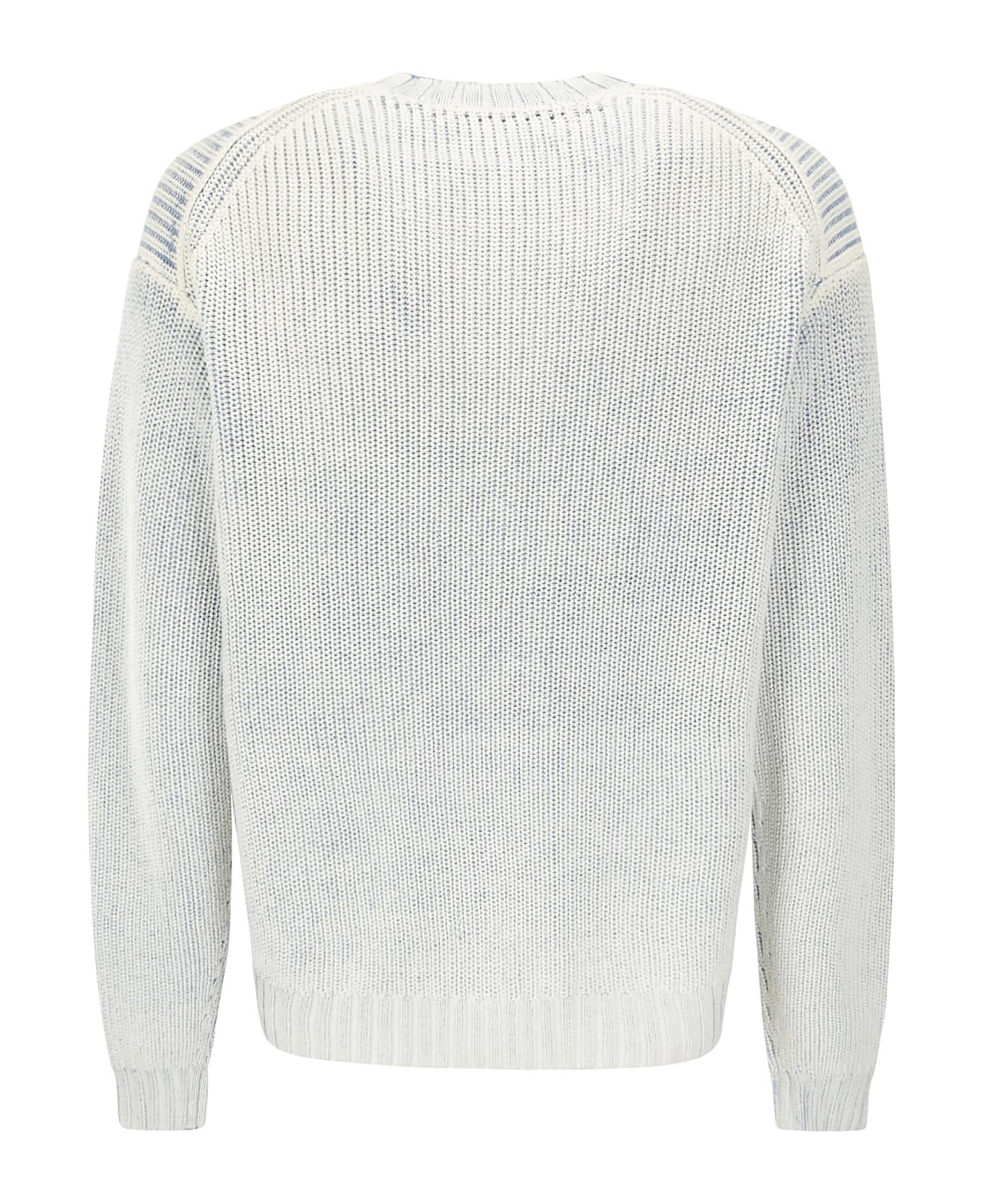 Acne Studios Logo Patch Knitted Jumper - OLD BLUE/WHITE