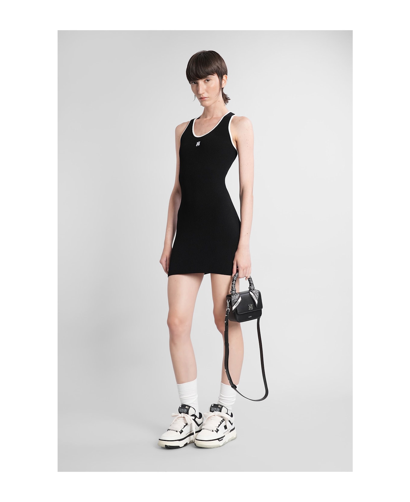 AMIRI Mini Dress In Black Viscose - black