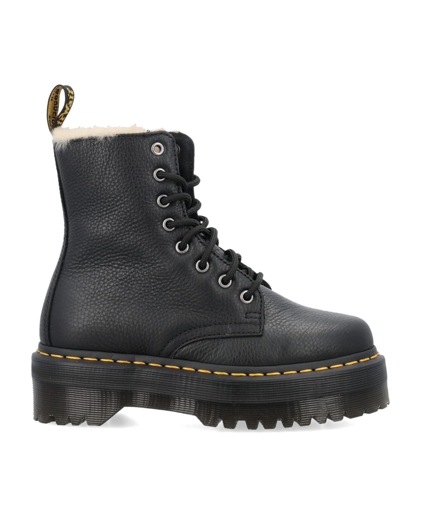 Dr. Martens Jadon Faux Fur Lined Platform Boots - BLACK