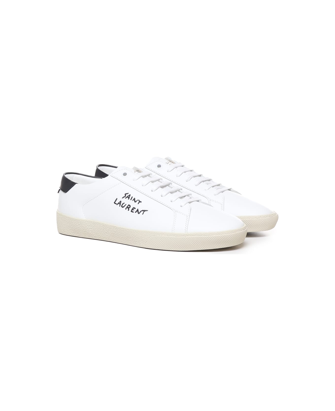 Saint Laurent Sneakers With Embroidery - White/black