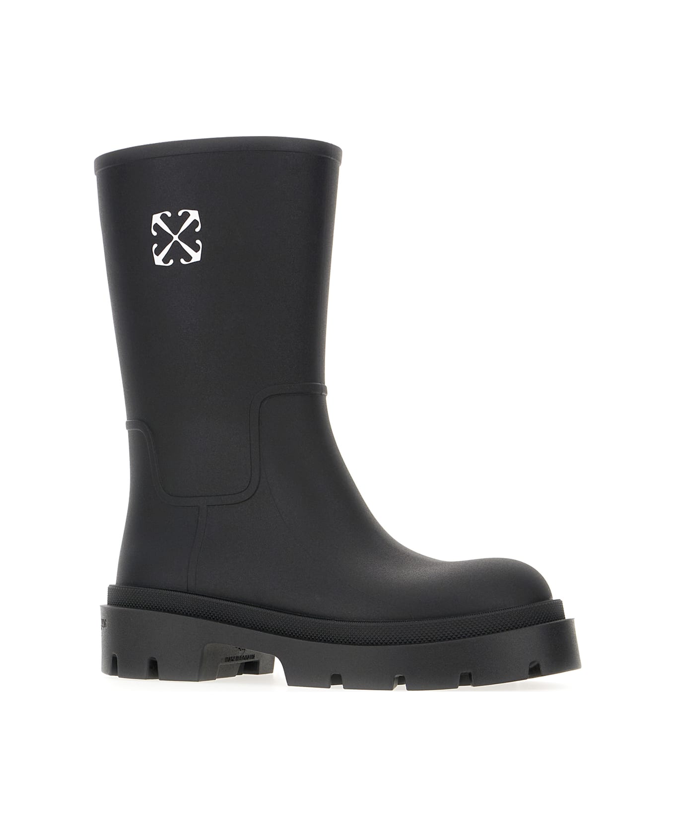 Off-White Black Pvc Boots - BLACK WHITE