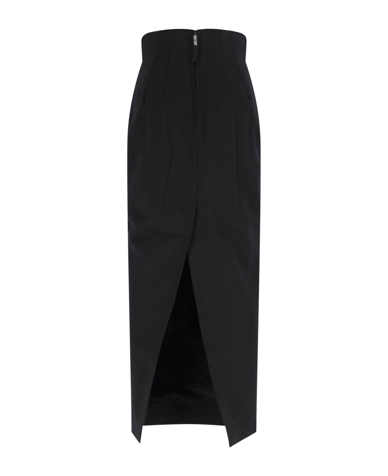 Rick Owens Wool Blend Maxi Skirt - Black  
