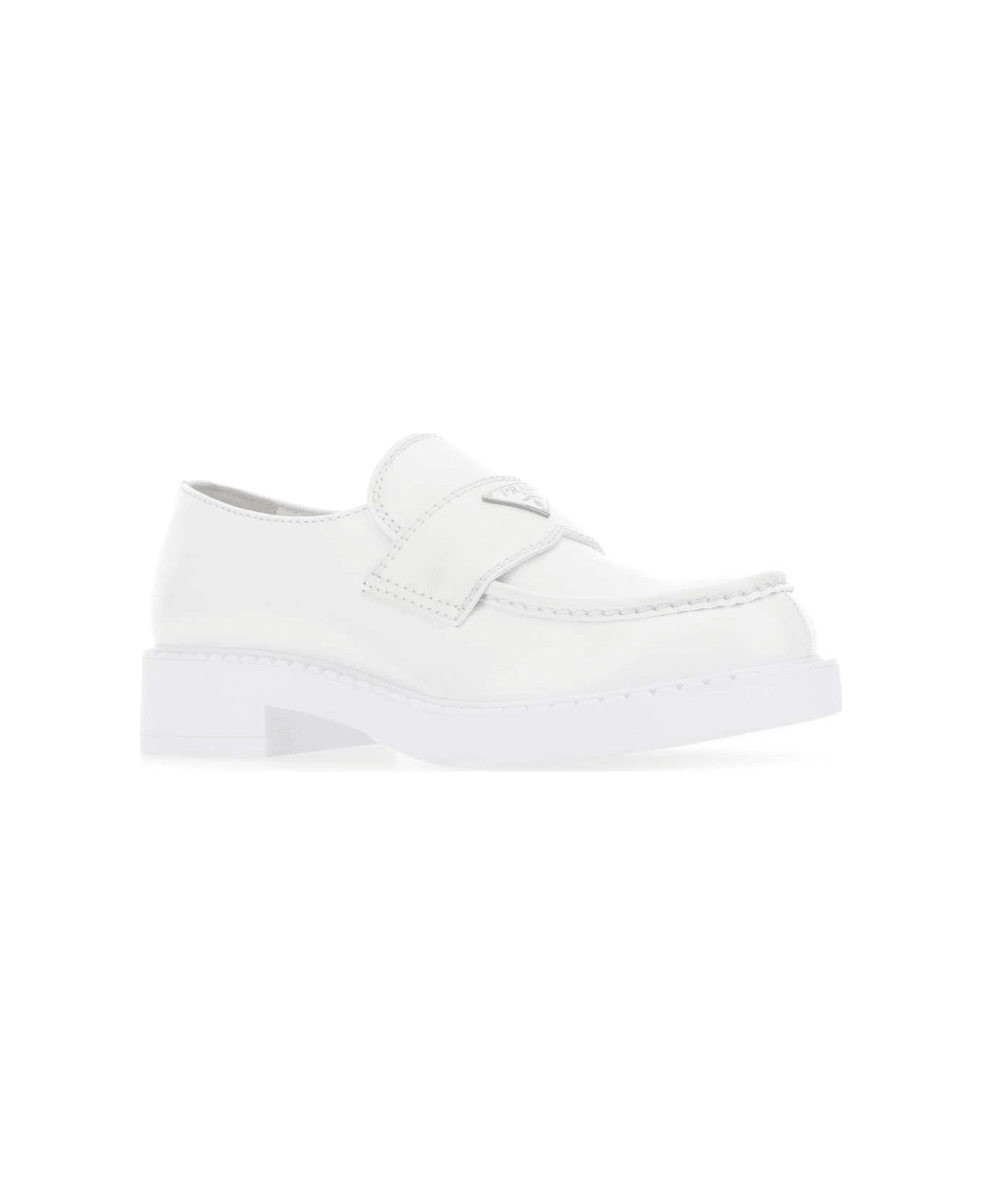 Prada White Leather Loafers - F0009