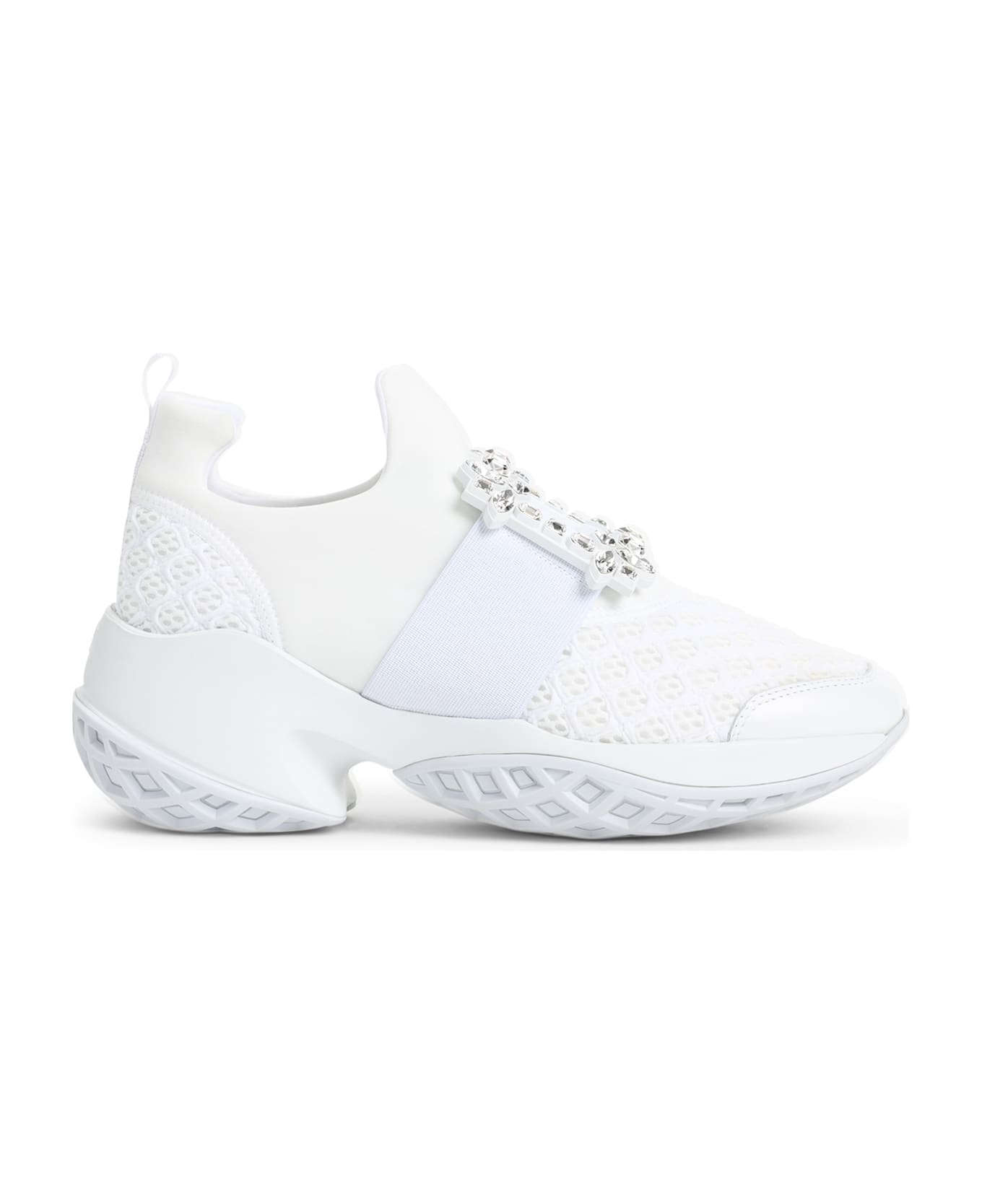 Roger Vivier Run Strass Buckle Sneakers - Bianco