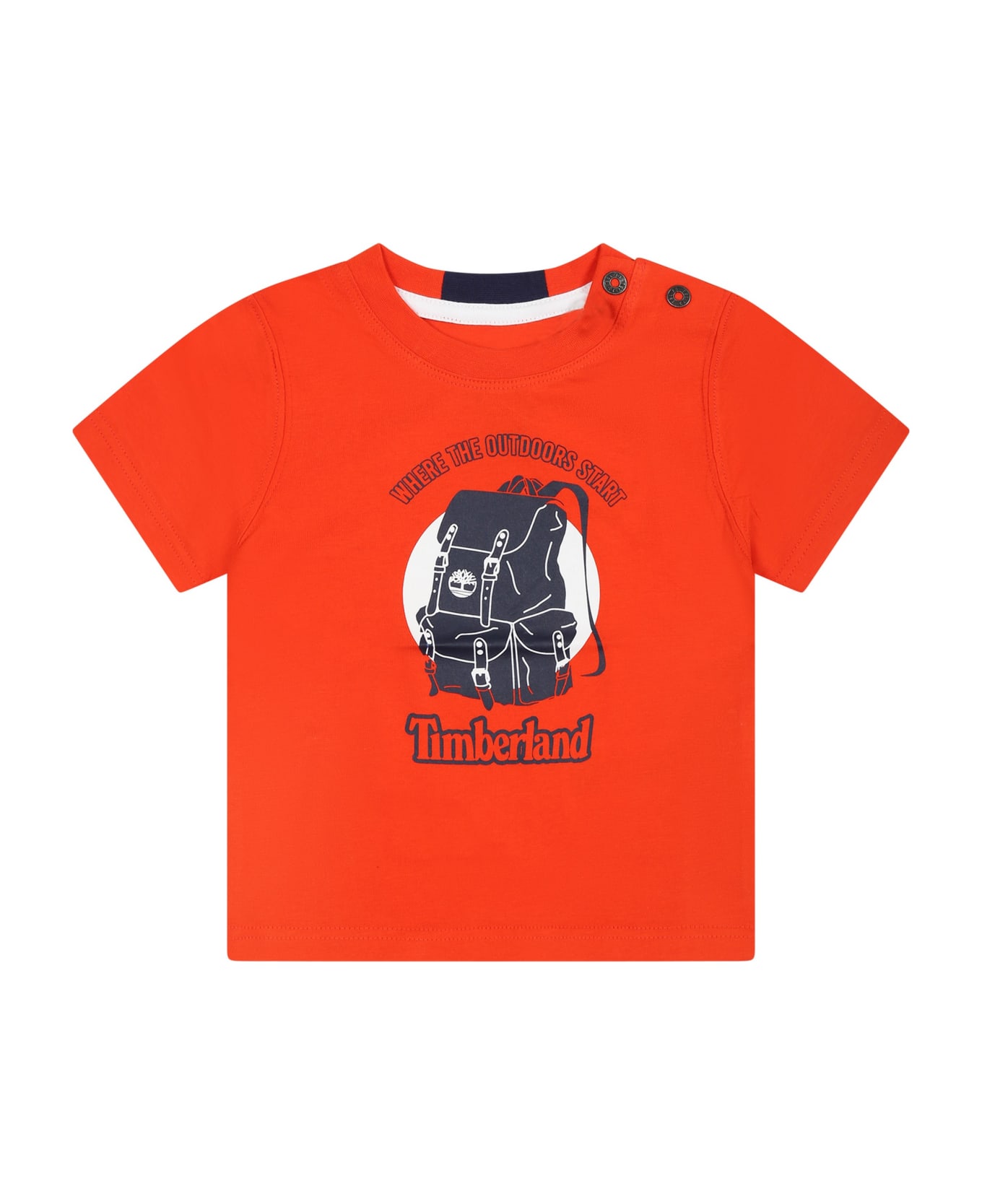 Timberland T-shirt Orange Pour Bébé Garçon Avec Logo - Orange