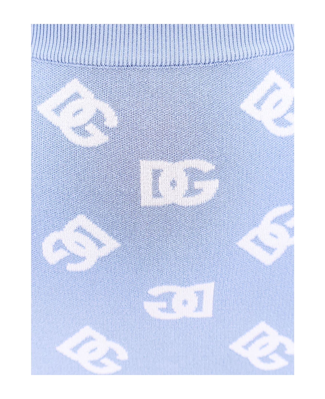 Dolce & Gabbana Viscose Logo Jacquard Pencil Skirt - Blue