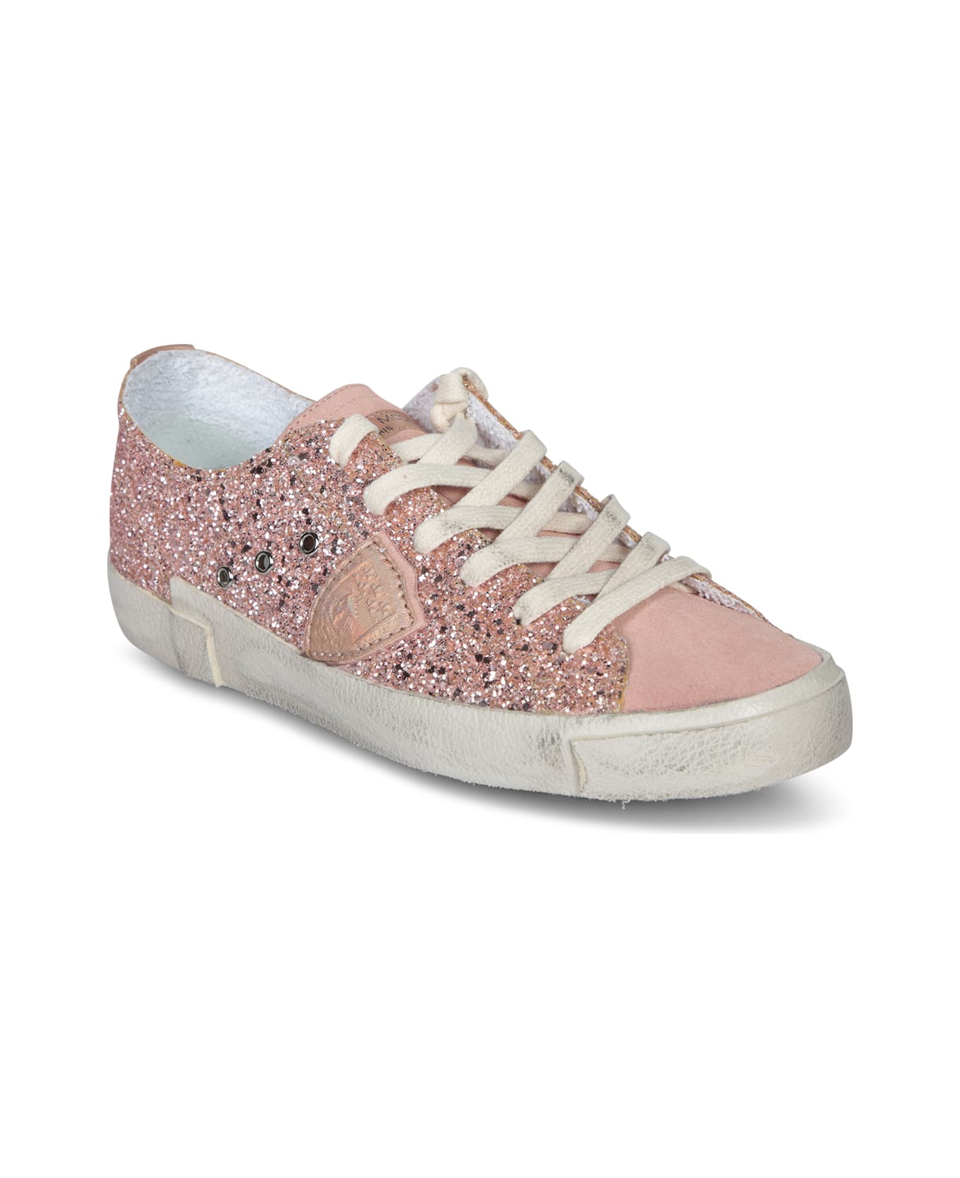 Philippe Model Prsx Low Glitter Pink Sneakers - Pink
