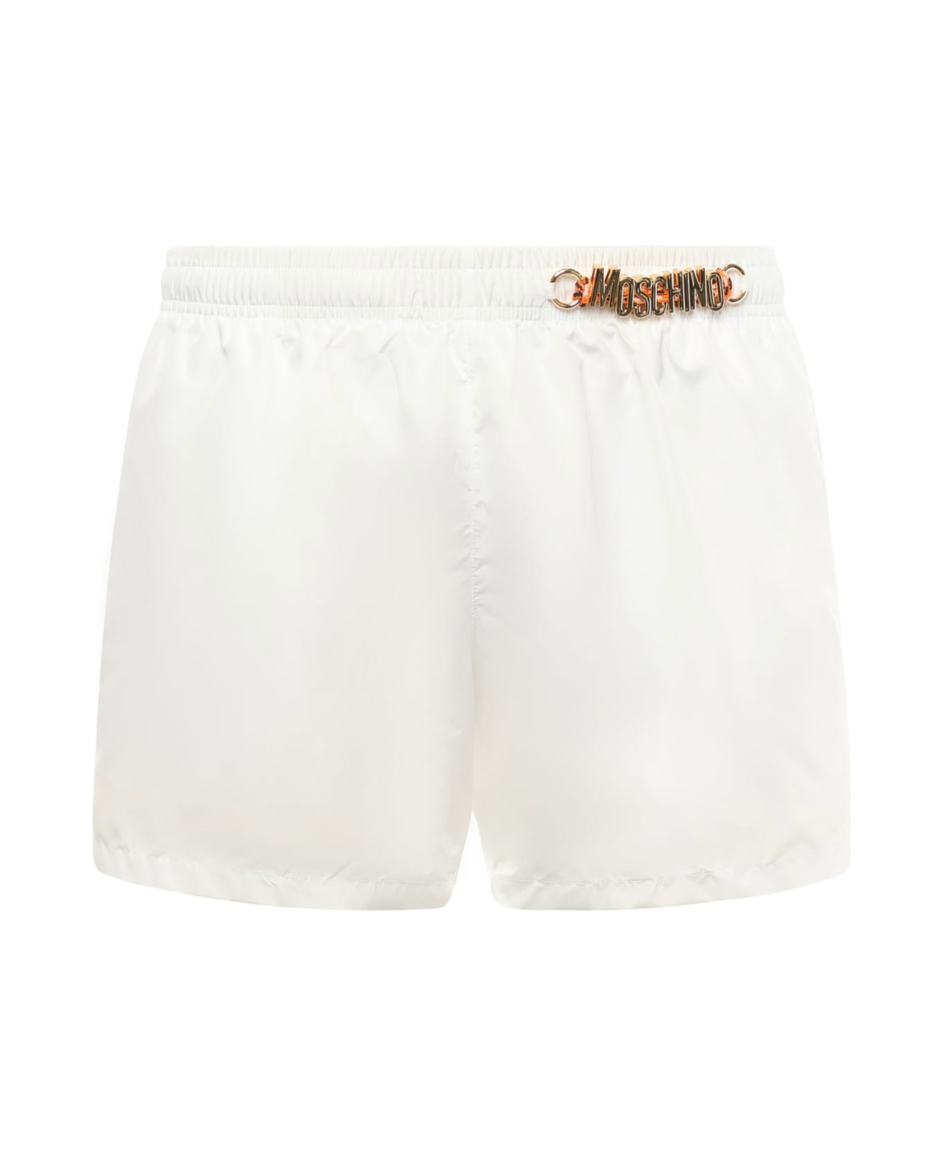 Moschino Swim Trunks With Logo - White