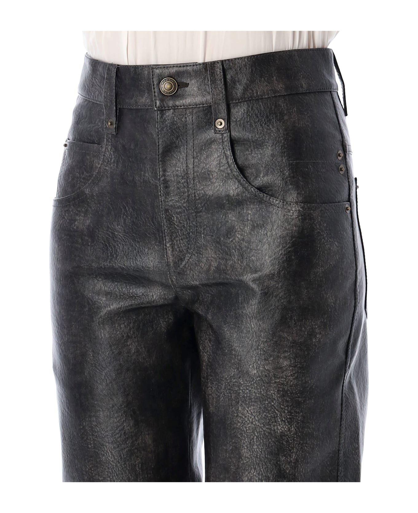 Marant Étoile Coralea Faux Leather Pants - FADED BLACK