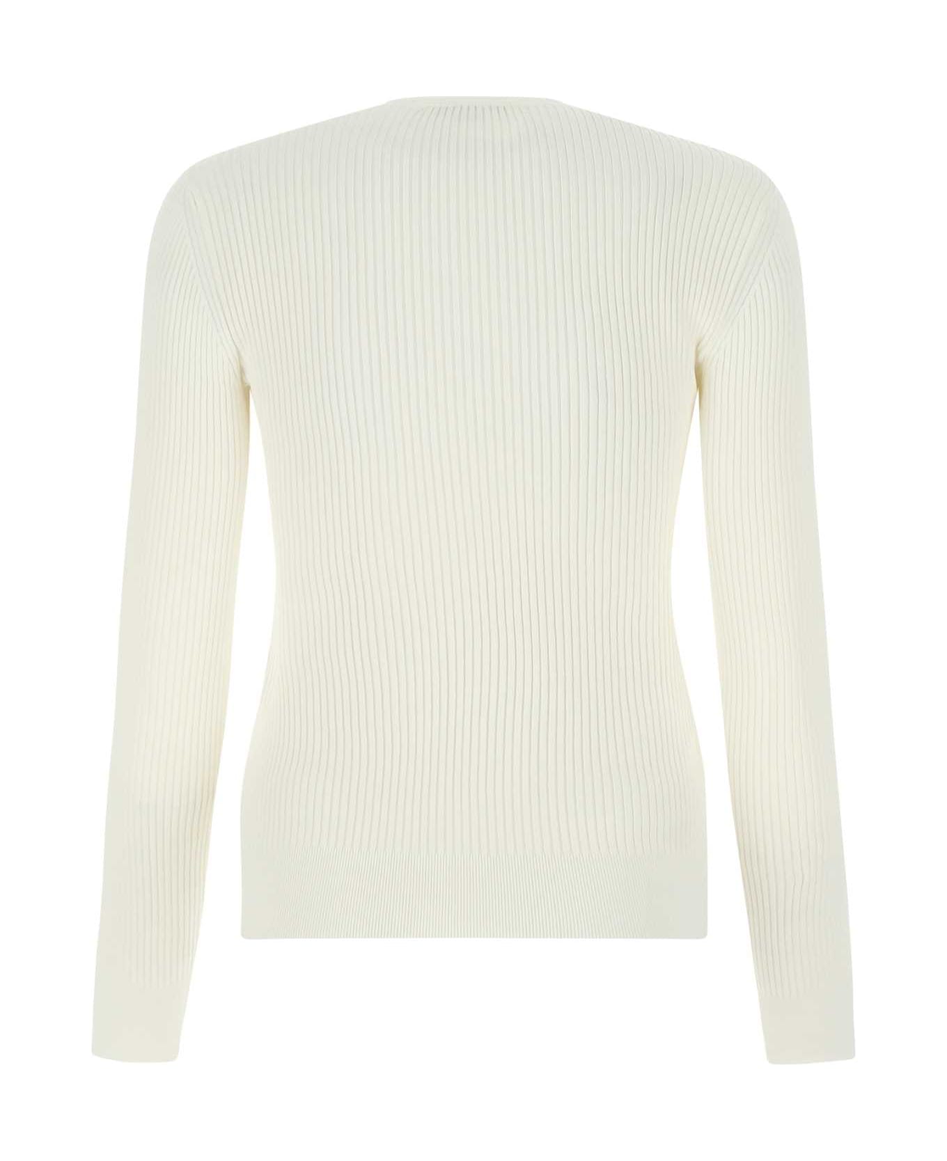 Alexander McQueen Ivory Stretch Viscose Sweater - 9038 ニットウェア