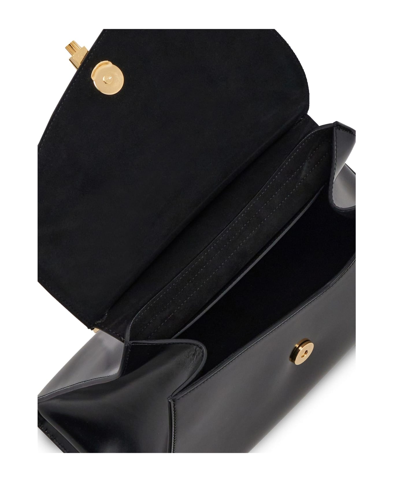Ferragamo Black Calfskin Geometric Handbag (m) - Black トートバッグ