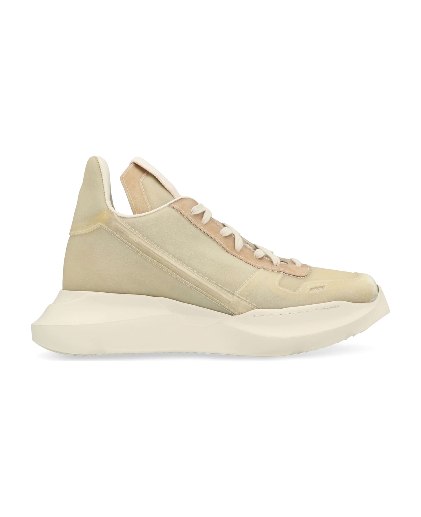 Rick Owens Geth Leather High-top Sneakers - Beige