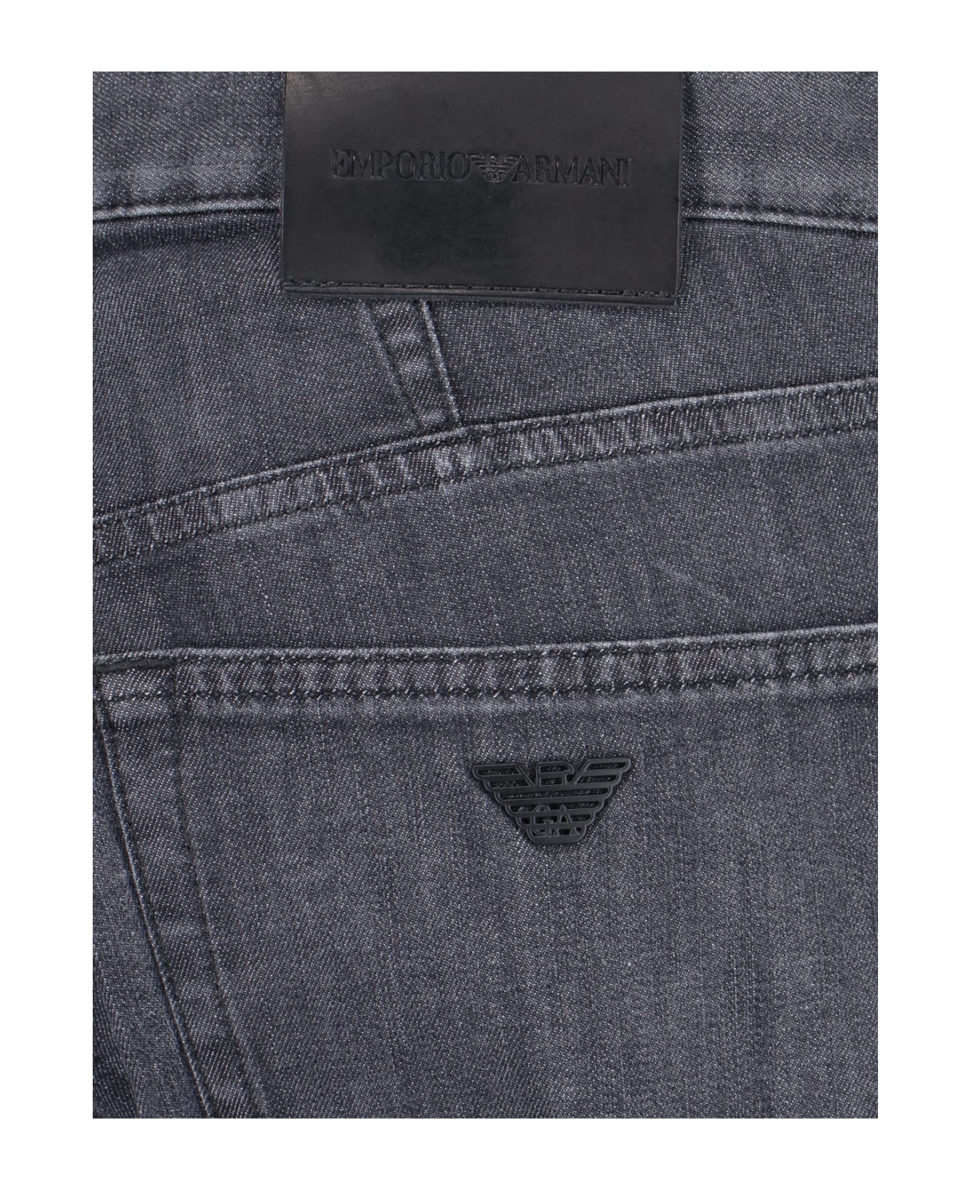 Emporio Armani Straight Jeans - Black デニム