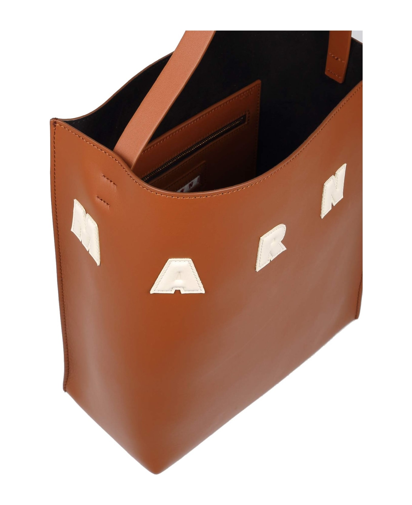 Marni Museo Hobo Bag In Tan Color Leather - Leather ショルダーバッグ