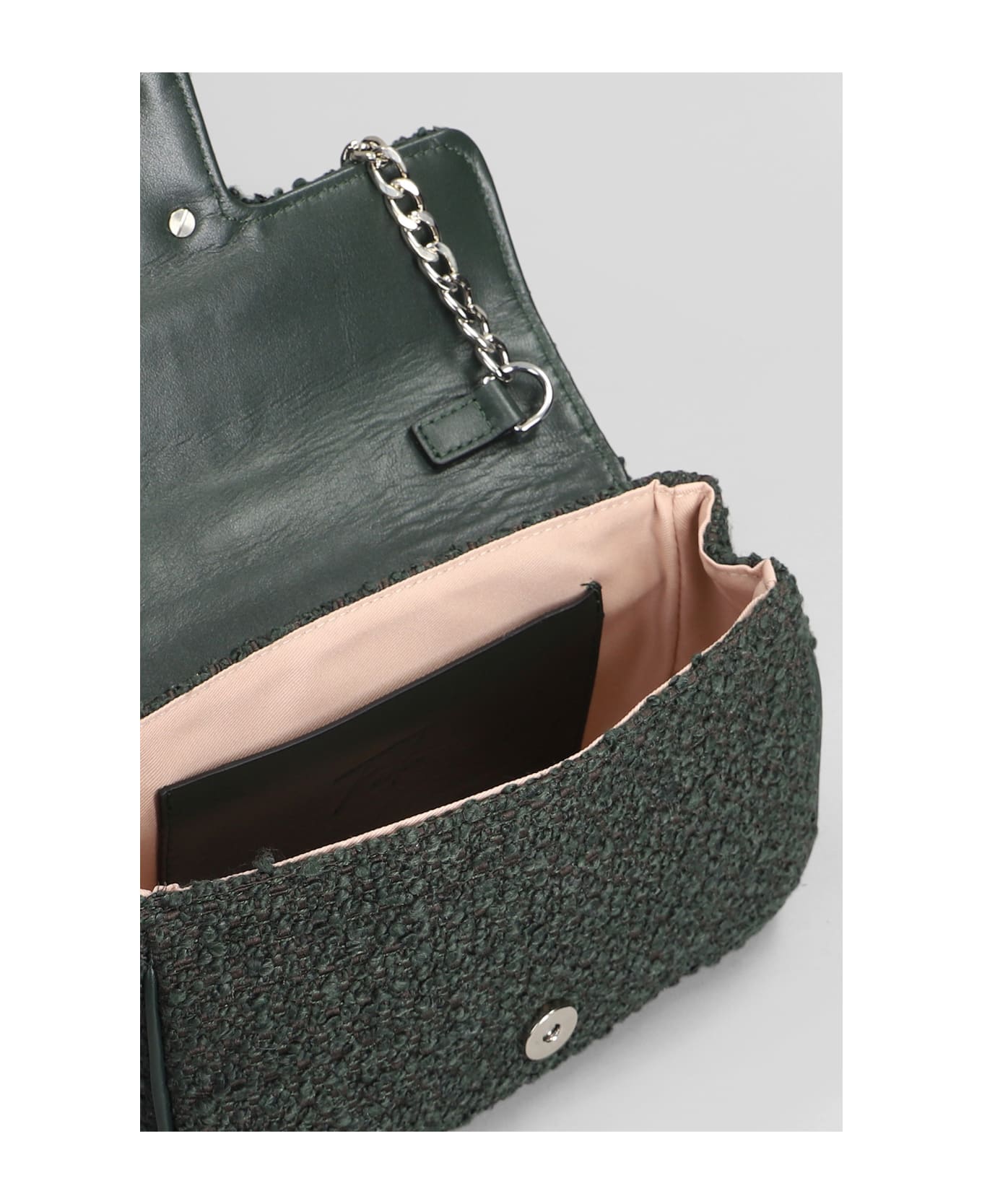 Roberto Festa Lunette Shoulder Bag In Green Wool - green