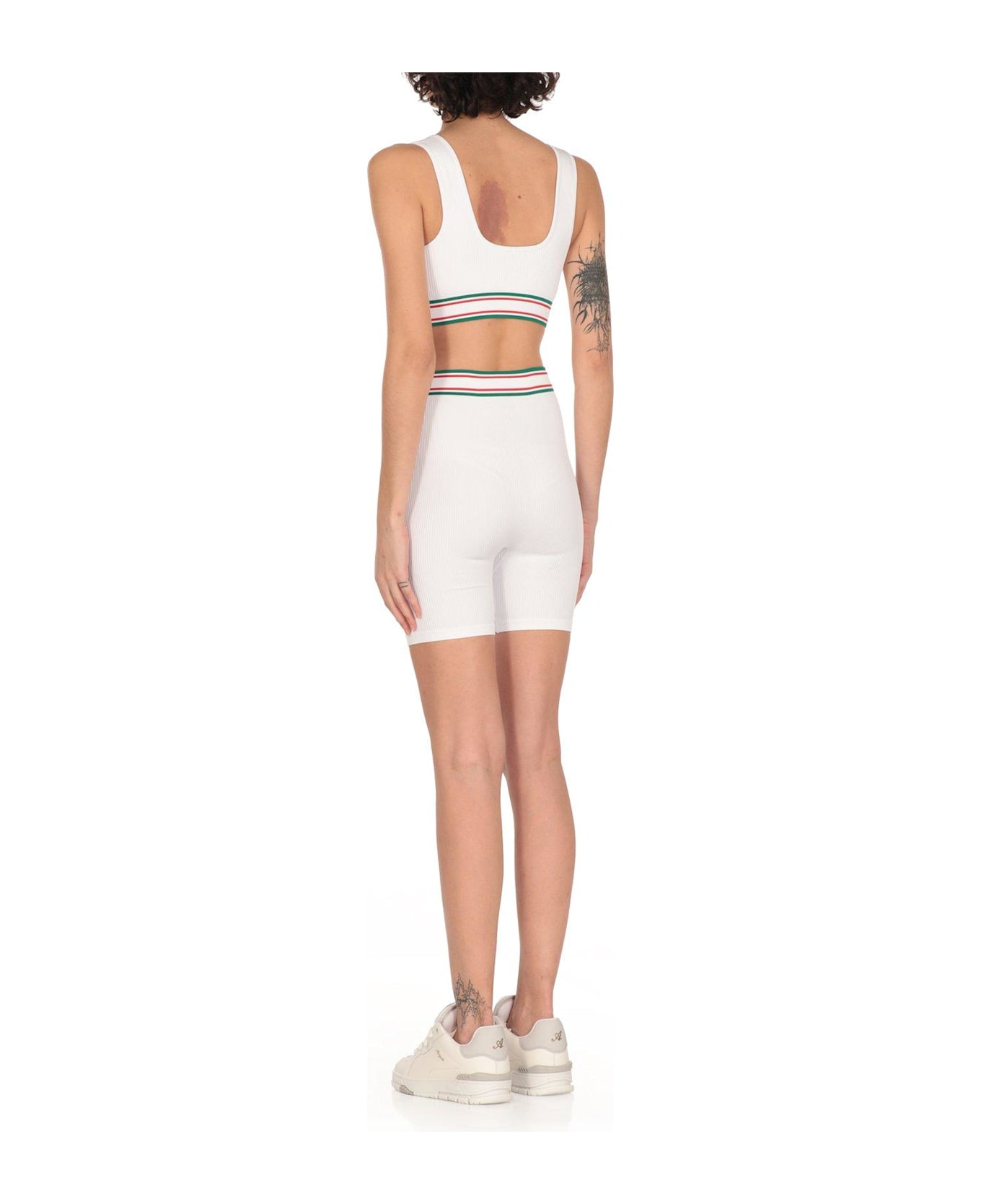 Casablanca Knitted Sports Tank Top - WHITE