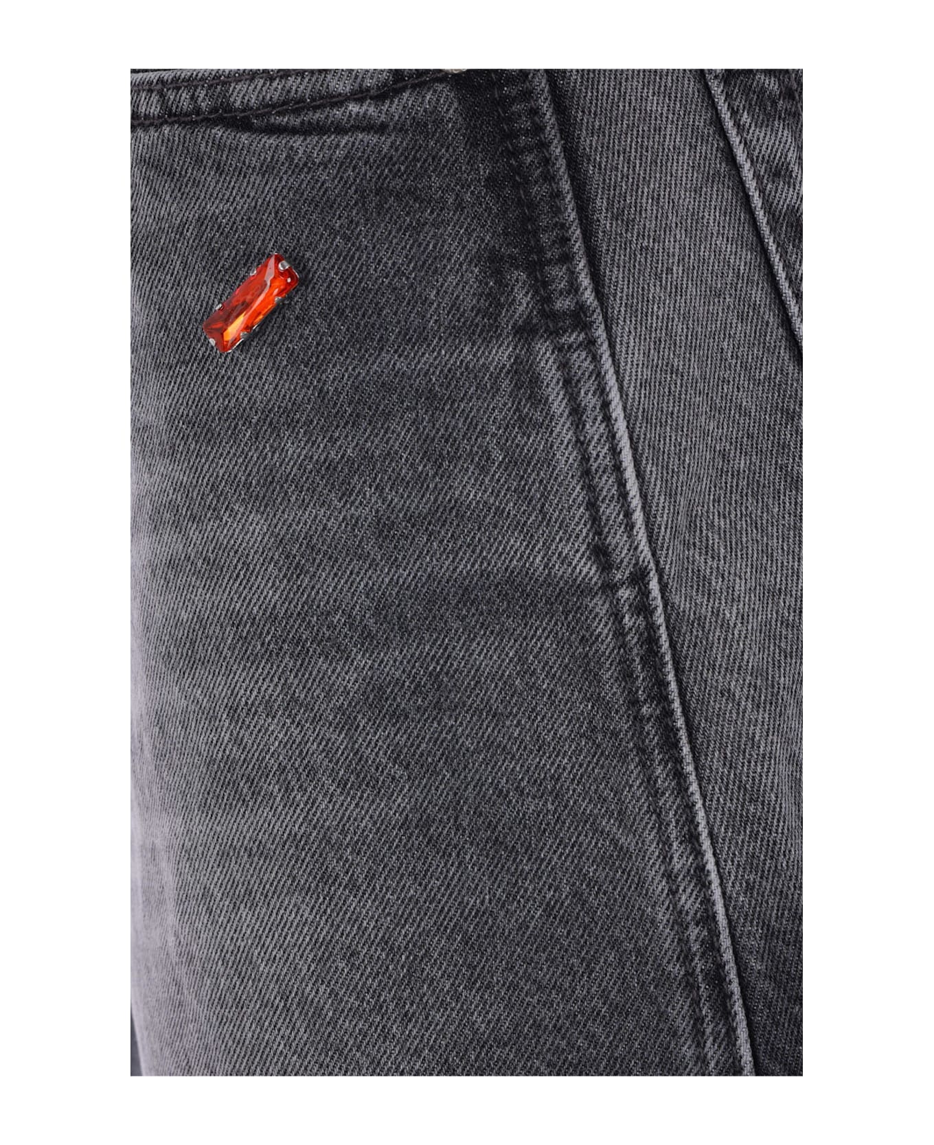 Marc Jacobs A-line Denim Skirt With Crystals - Black