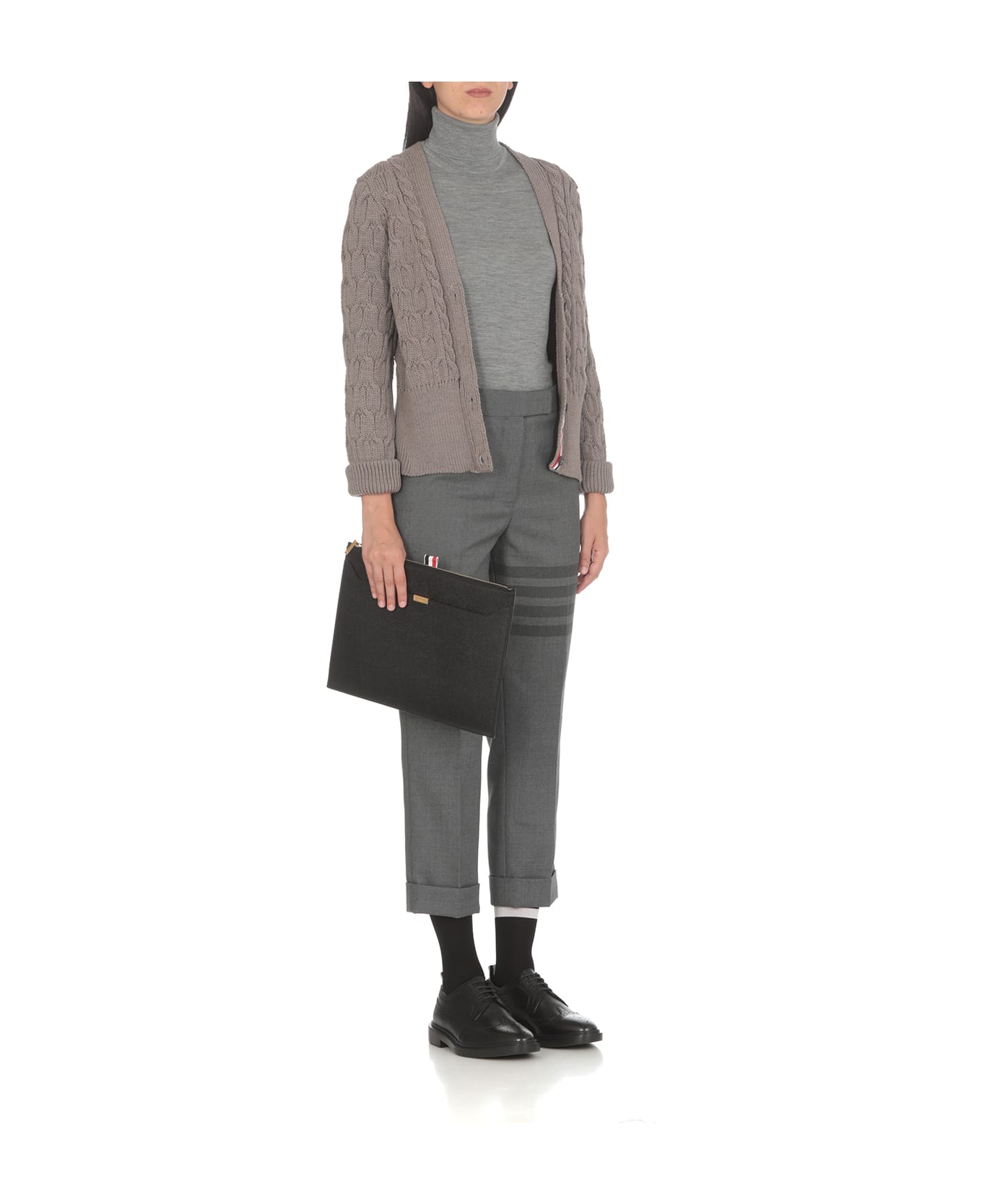 Thom Browne Gray Virgin Wool Sweater - Grey