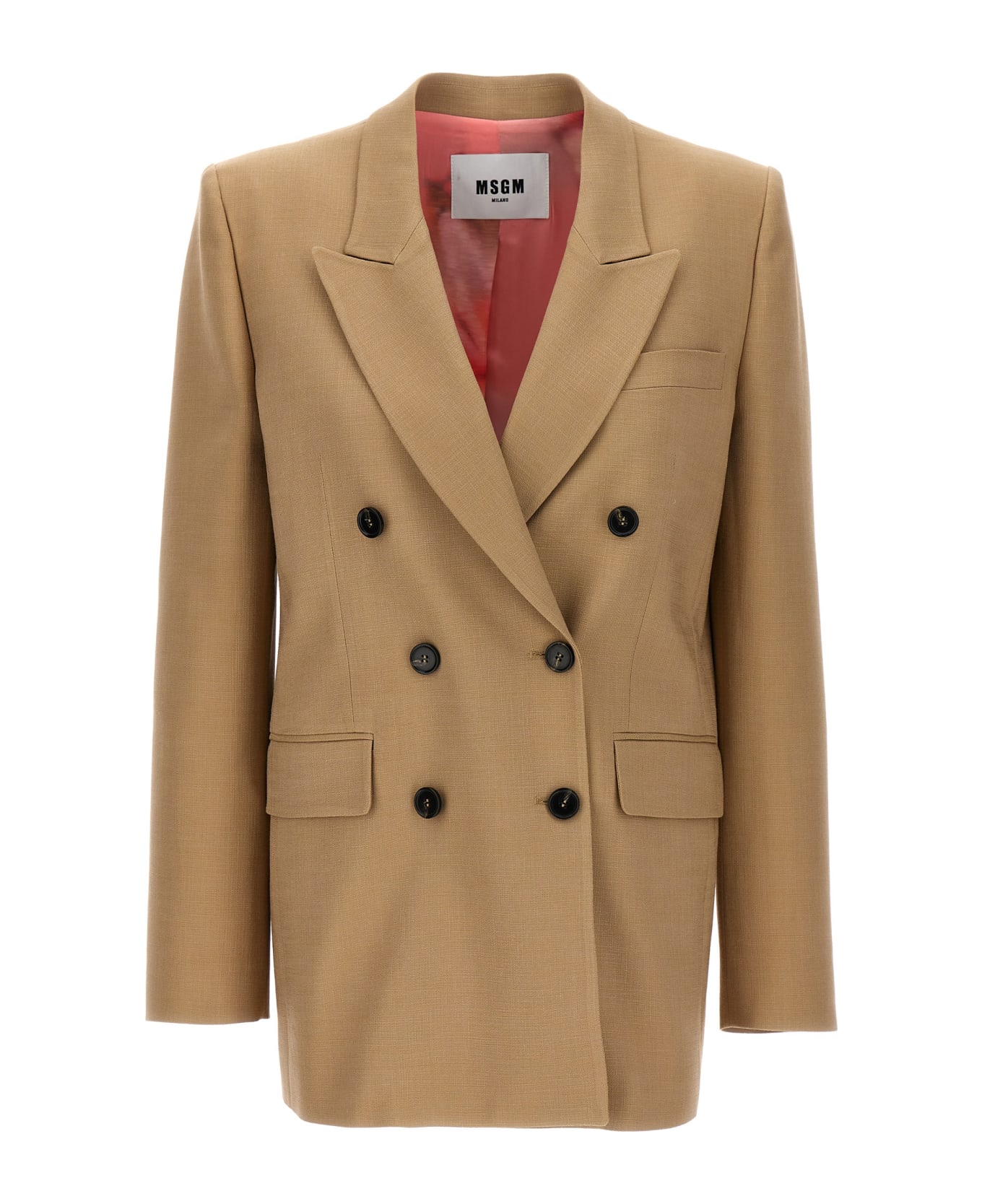 MSGM Double-breasted Blazer - Beige