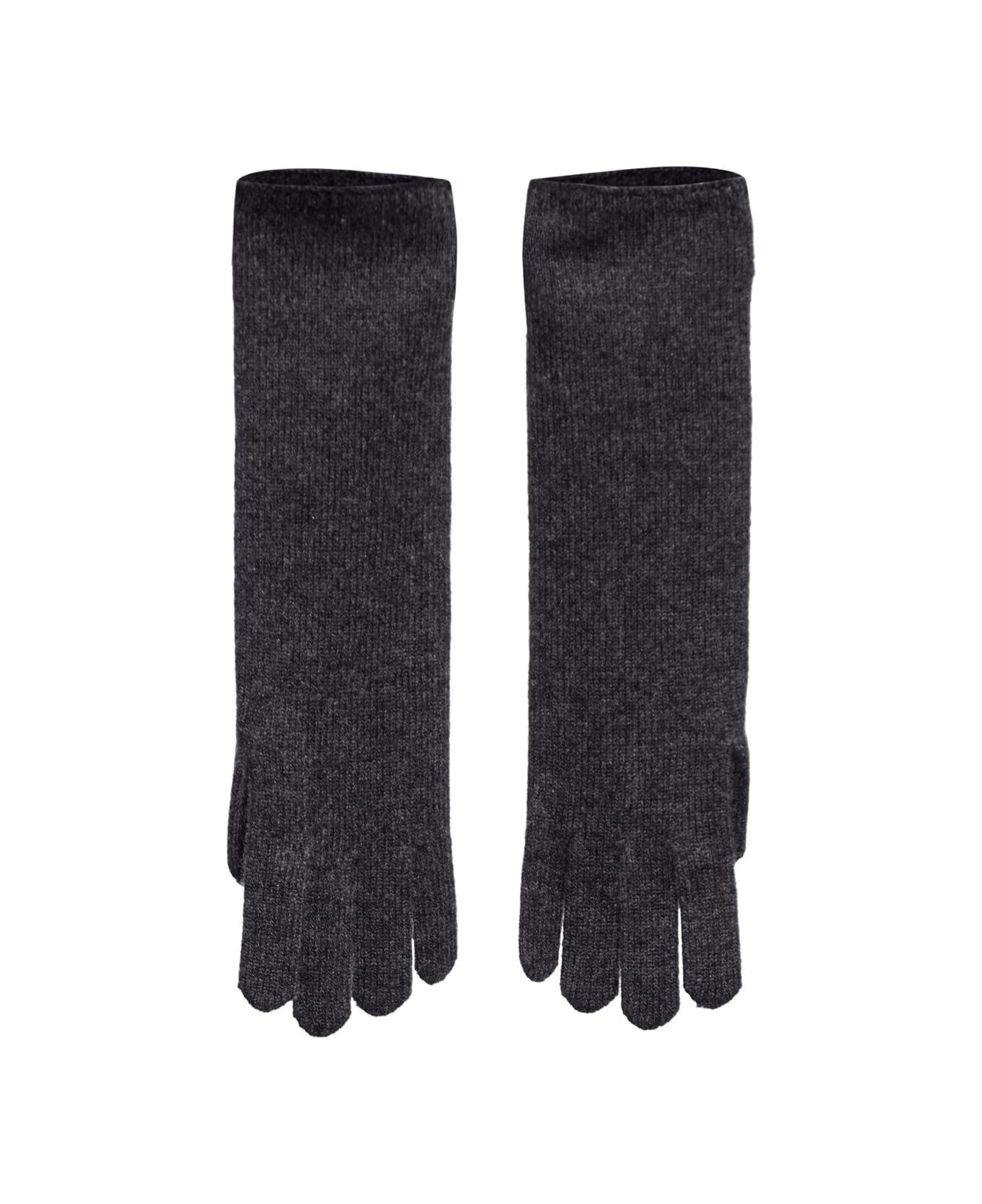 Max Mara Long Knit Gloves - Black