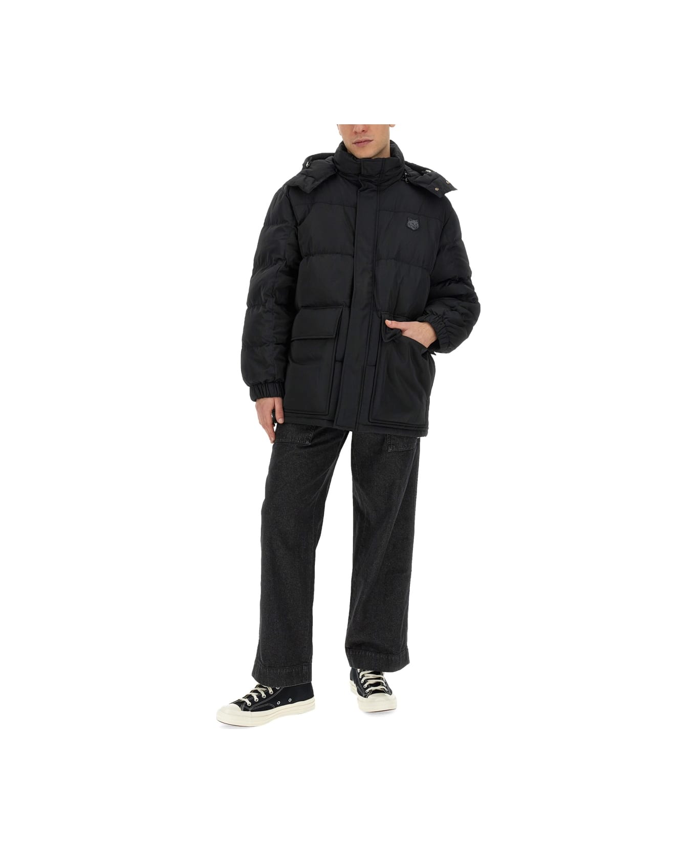 Maison Kitsuné Jacket With Logo - BLACK