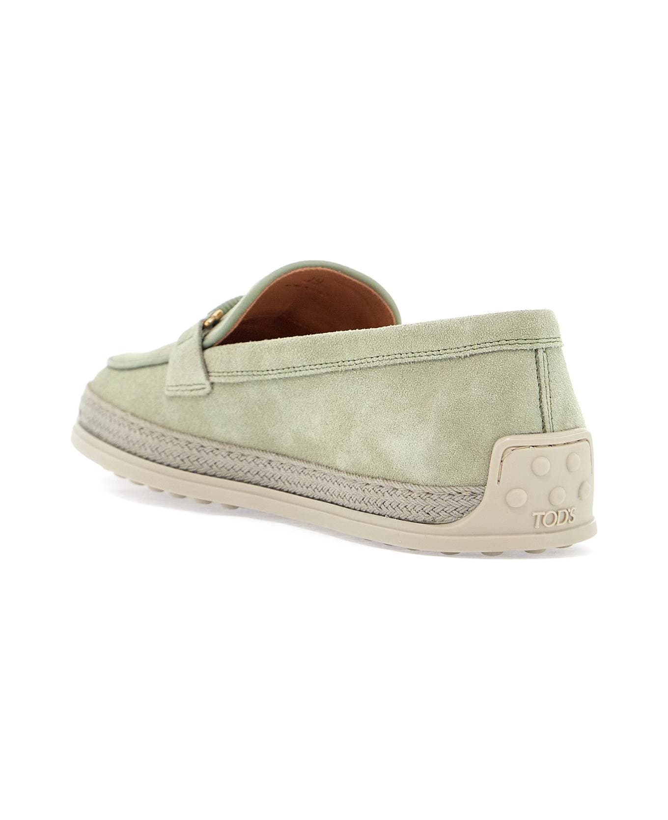 Tod's Loafers With Leather Sole And Gold Detail - OIL GREEN (Green)