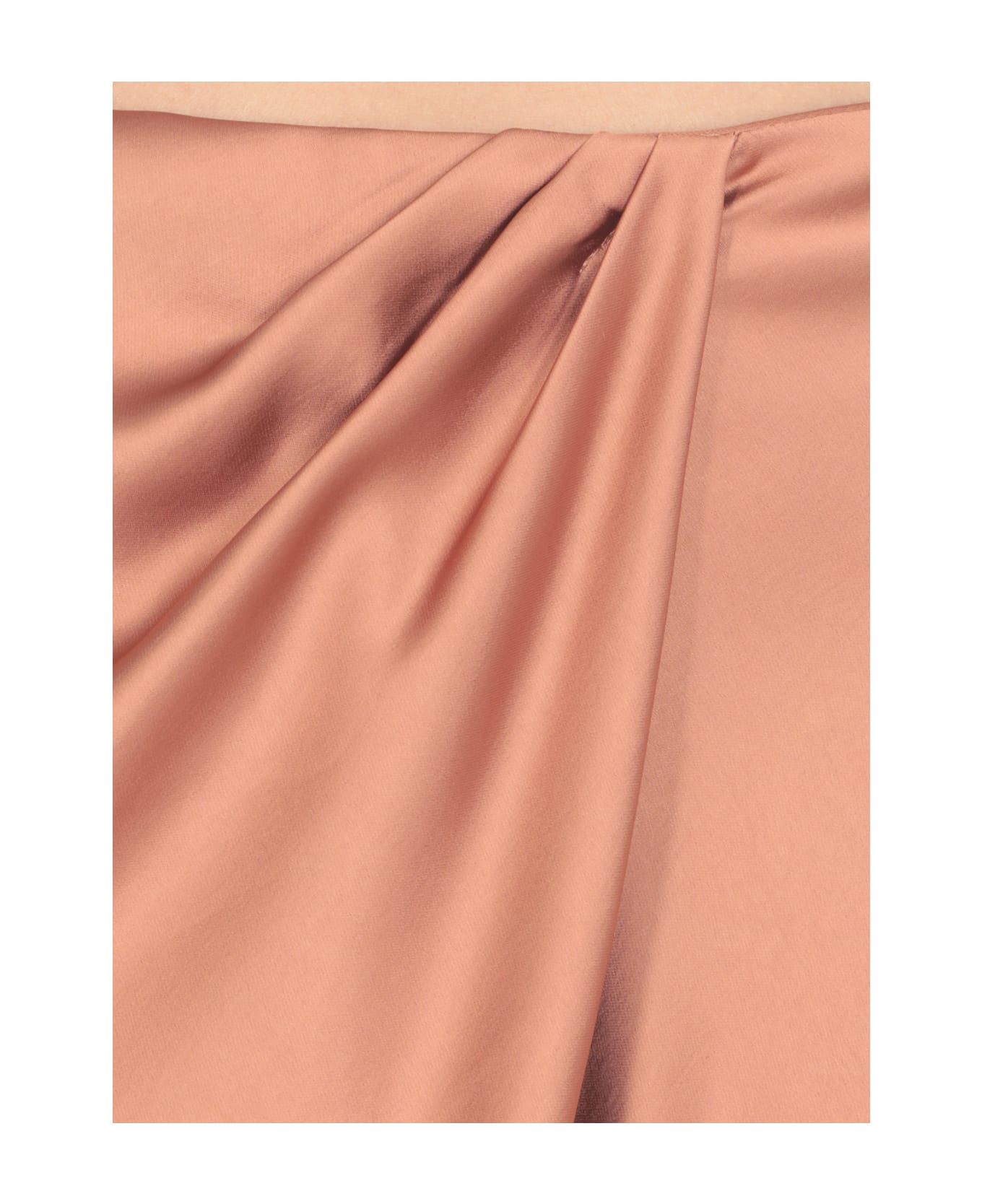 Pinko Elegant Skirt In Satin - Brown