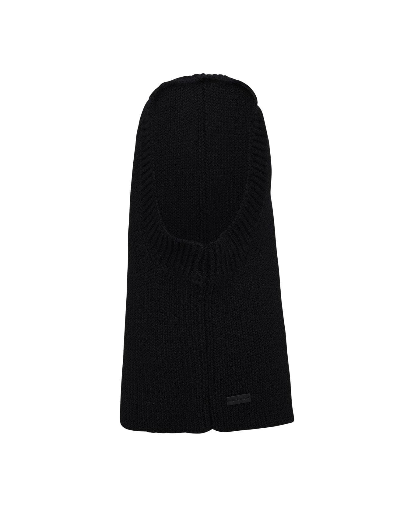 Saint Laurent Large Ribbed Balaclava - BLACK 帽子