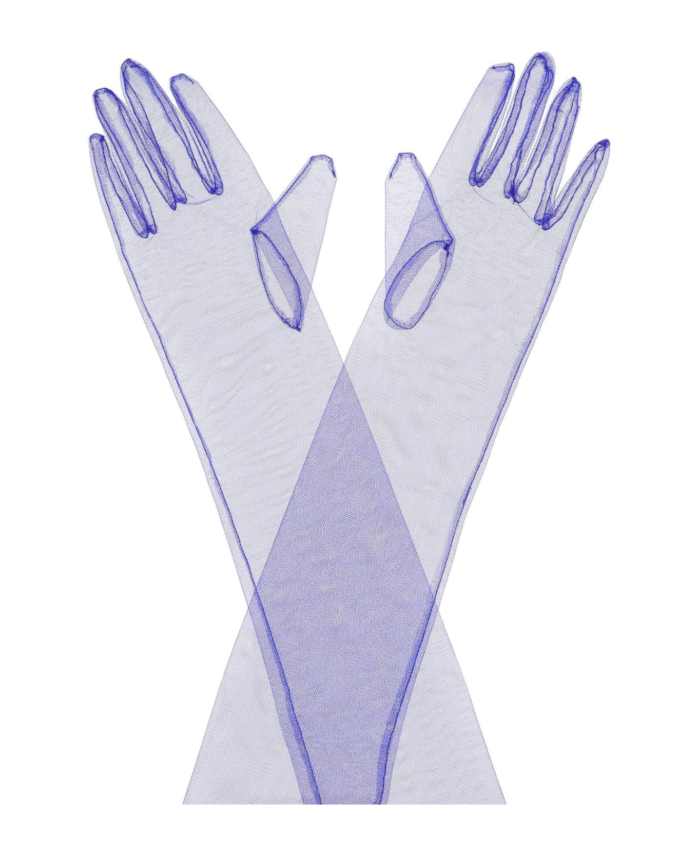 19:13 Dresscode Long Sheer Tulle Gloves - ELECTRIC BLUE (Blue)