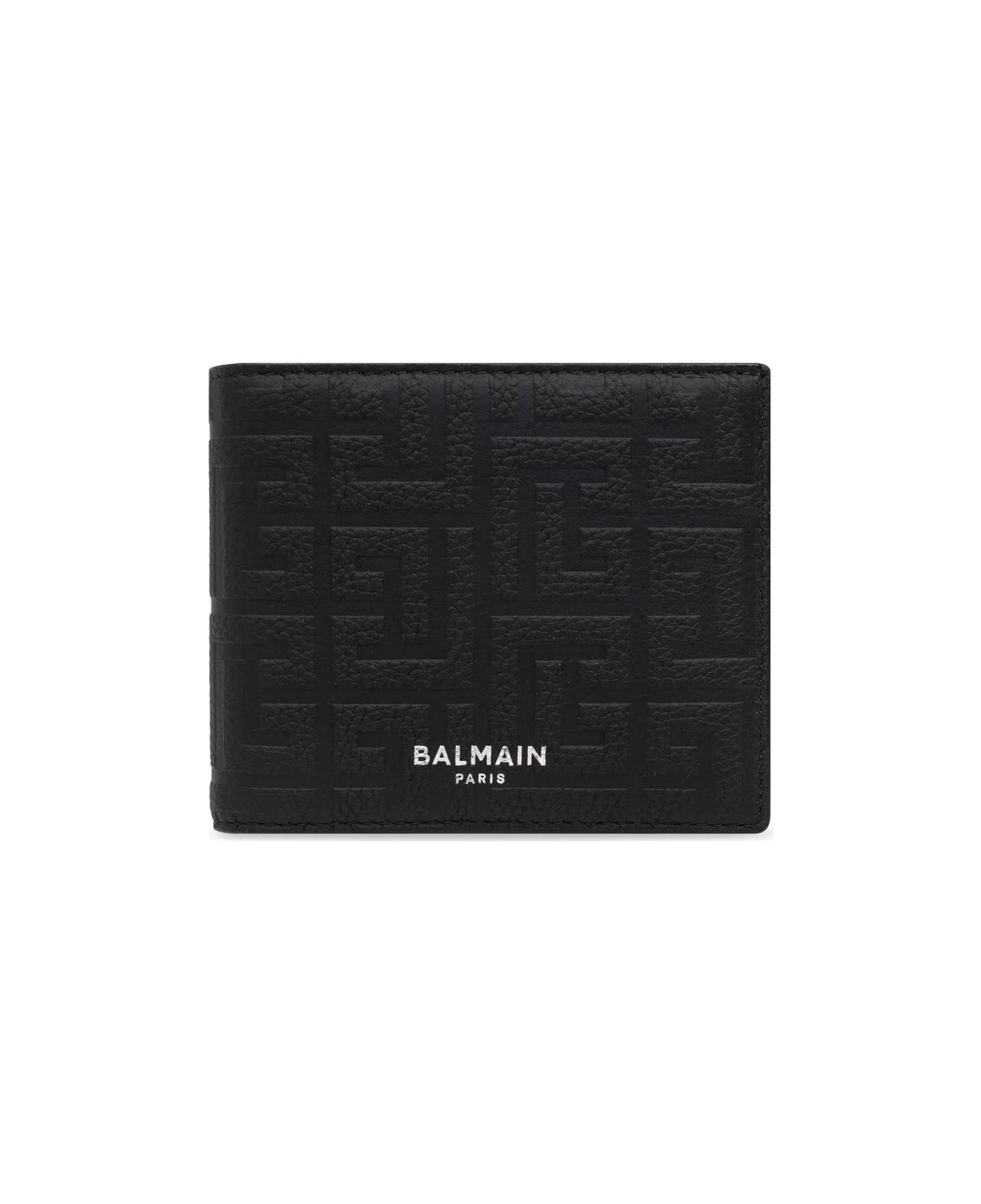 Balmain Logo Detailed Bi-fold Wallet - Black