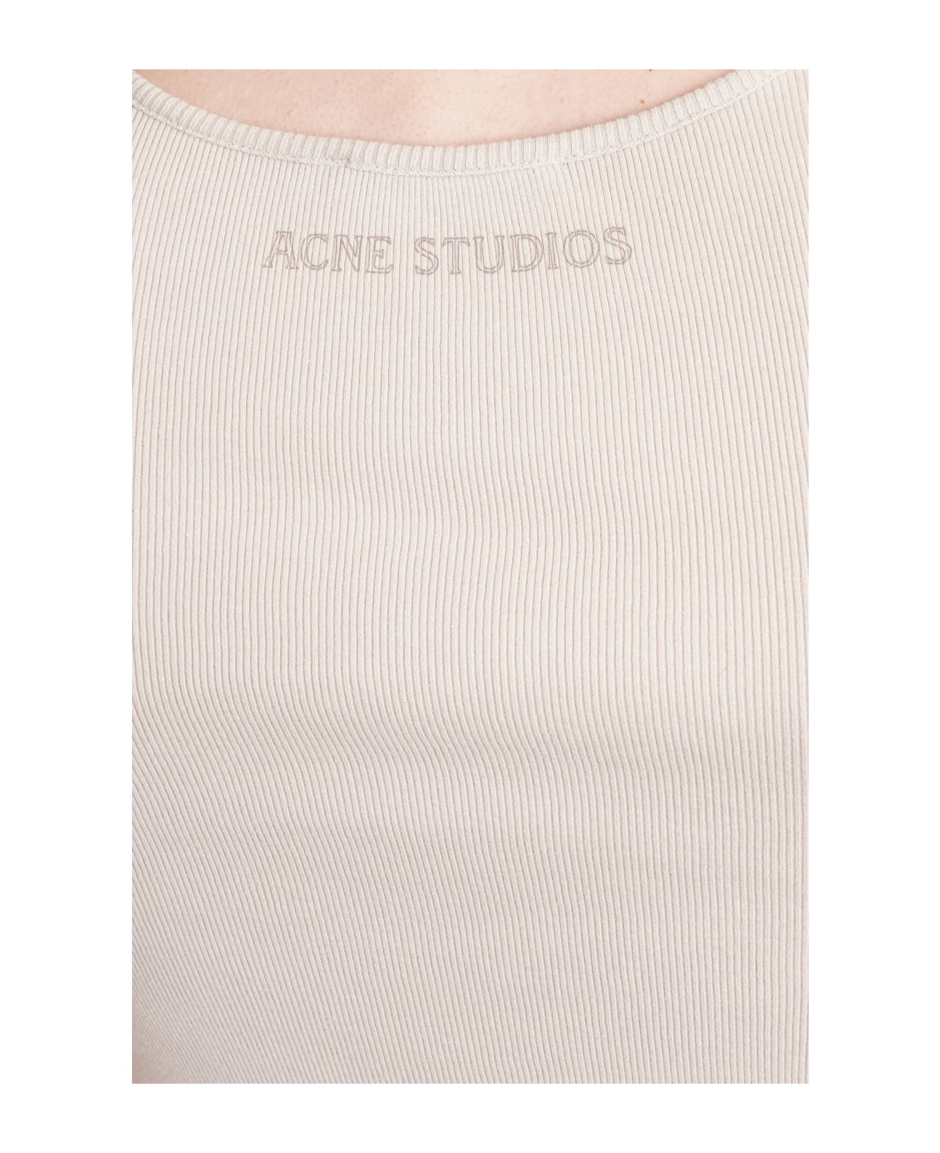 Acne Studios Tank Top In Beige Cotton - Mushroom beige