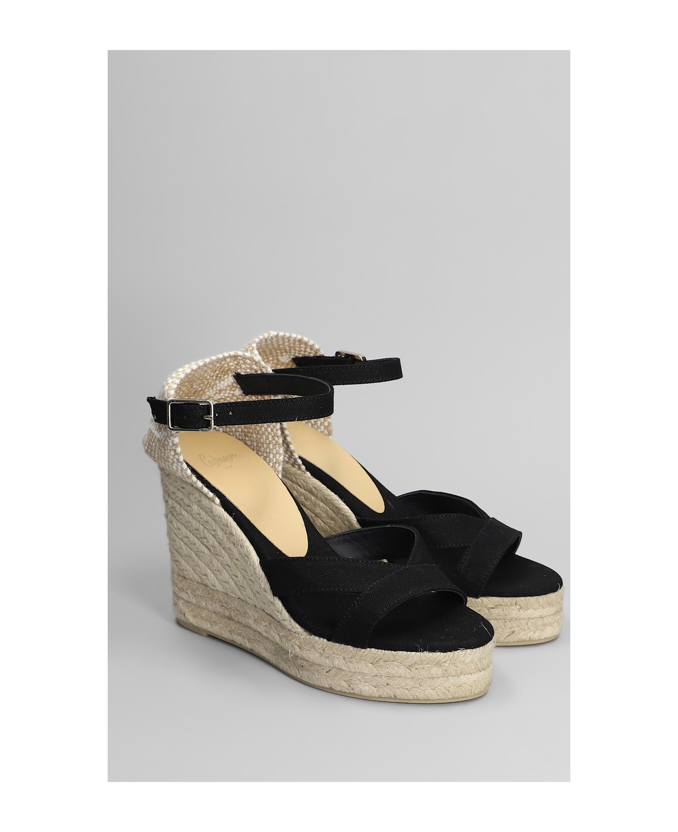 Castañer Bruna-8ed-001 Wedges In Black Canvas - black