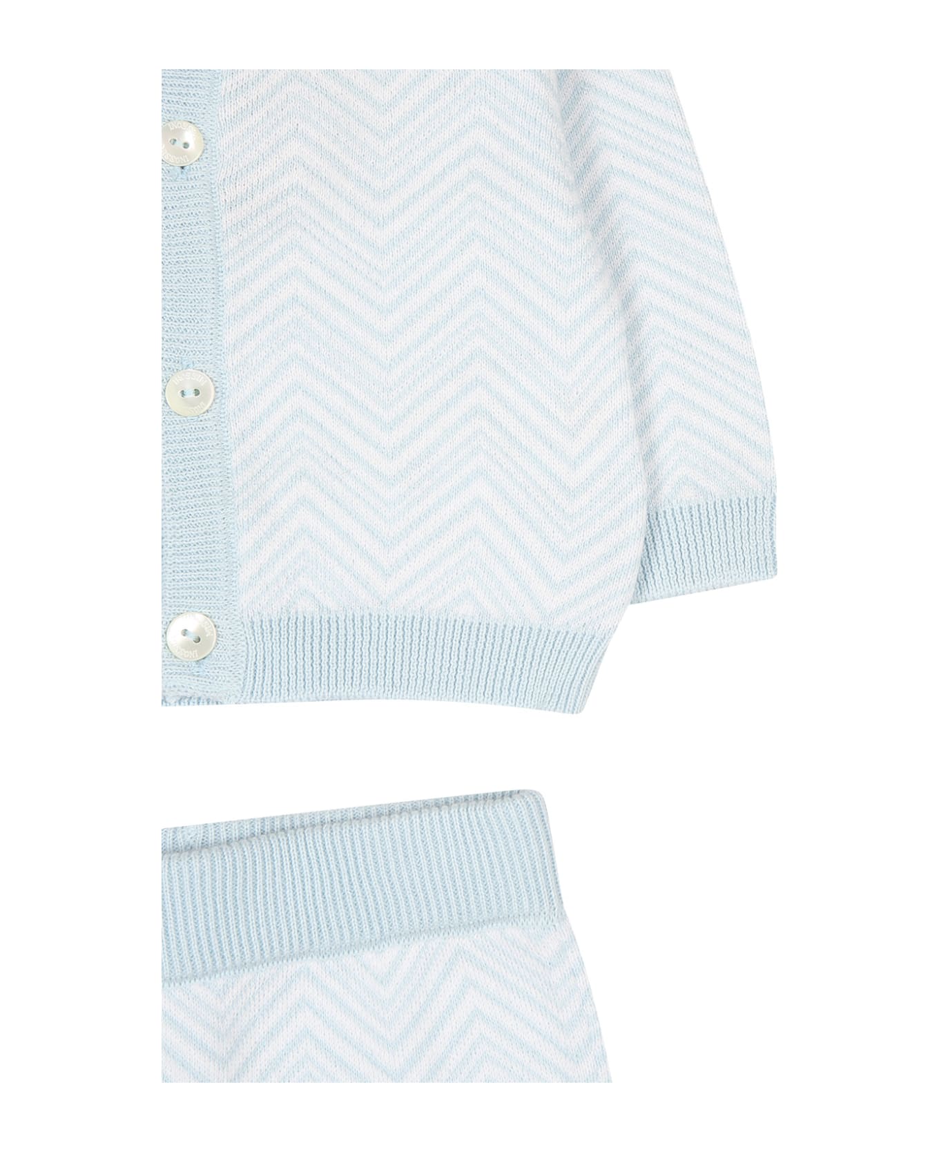 Missoni Sky Blue Birth Suit For Baby Boy With Chevron Pattern - Light Blue