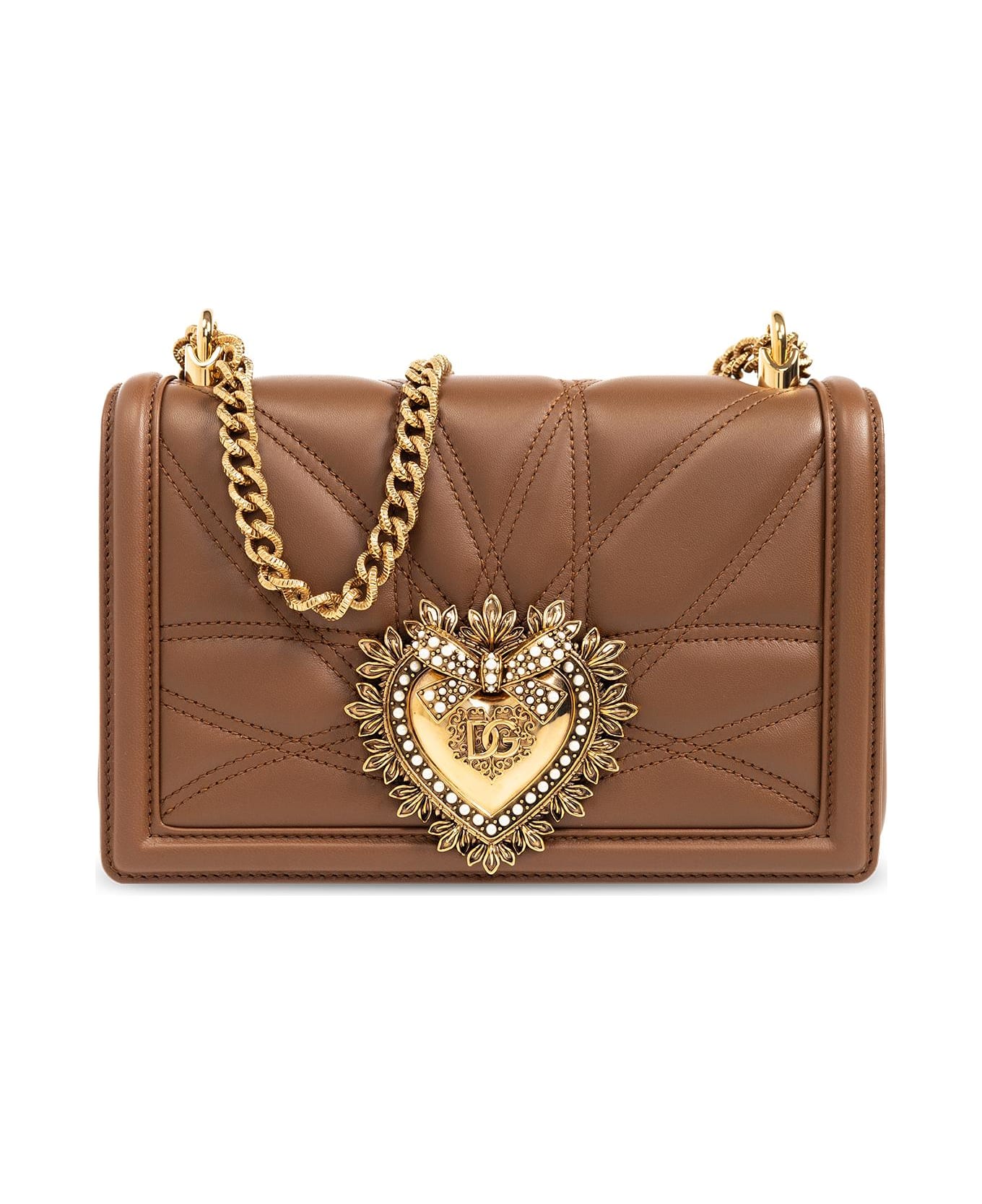 Dolce & Gabbana Shoulder Bag With Logo - Cammello