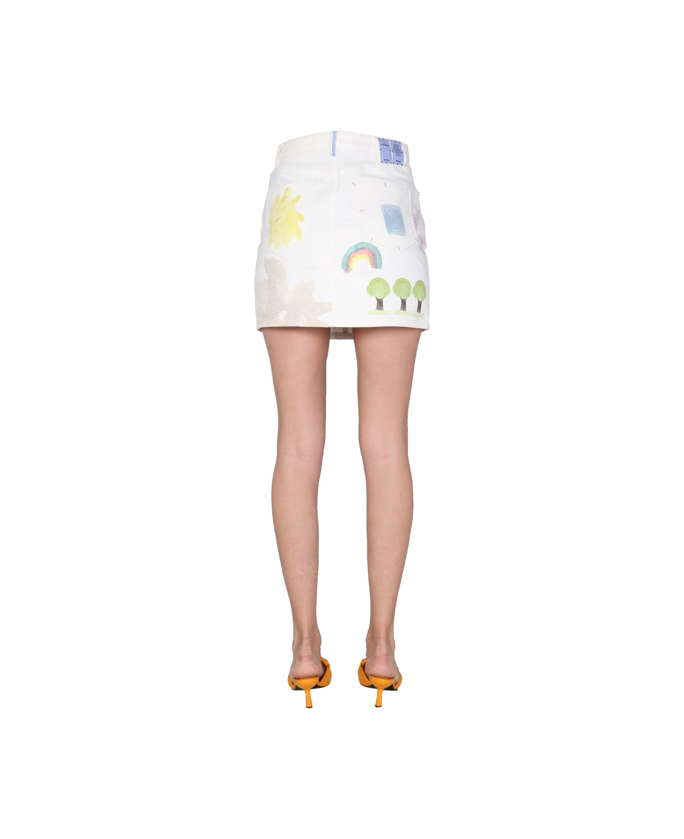 McQ Alexander McQueen Mini Straight Skirt - POWDER