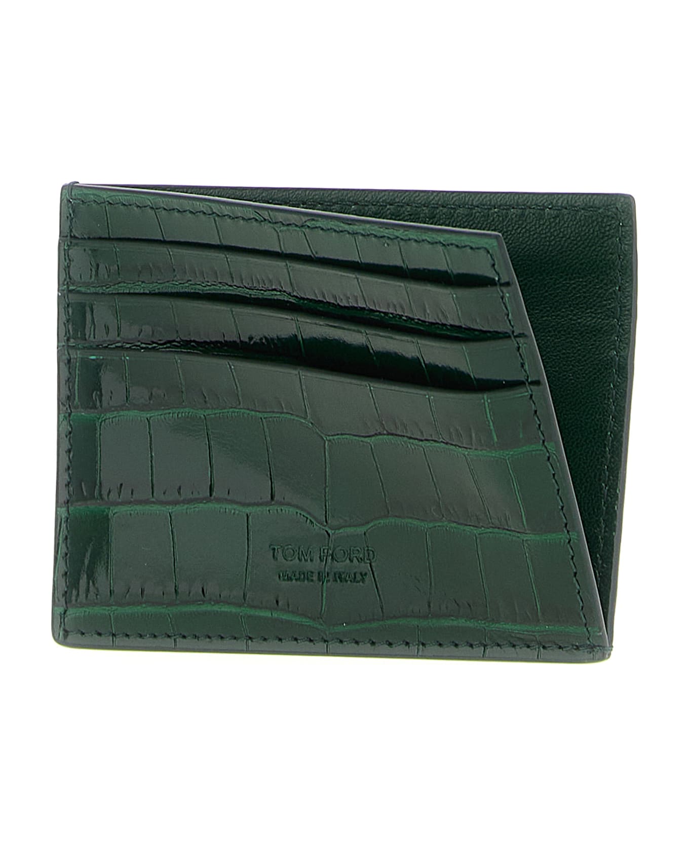 Tom Ford Crocodile Leather Card Holder - Green
