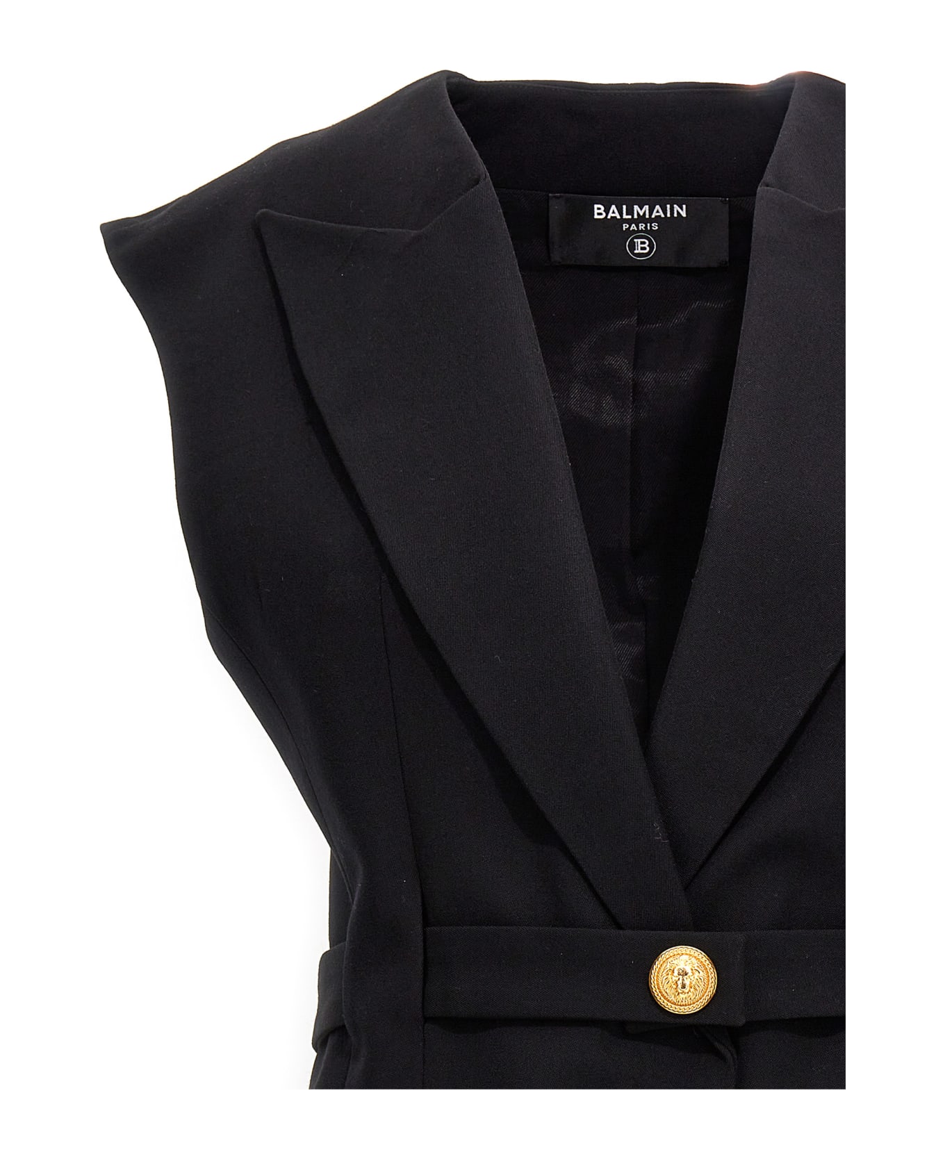 Balmain Grain De Poudre Vest - Black  