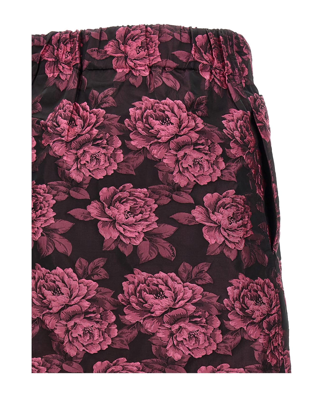 Ganni Floral Jacquard Skirt - Fuchsia