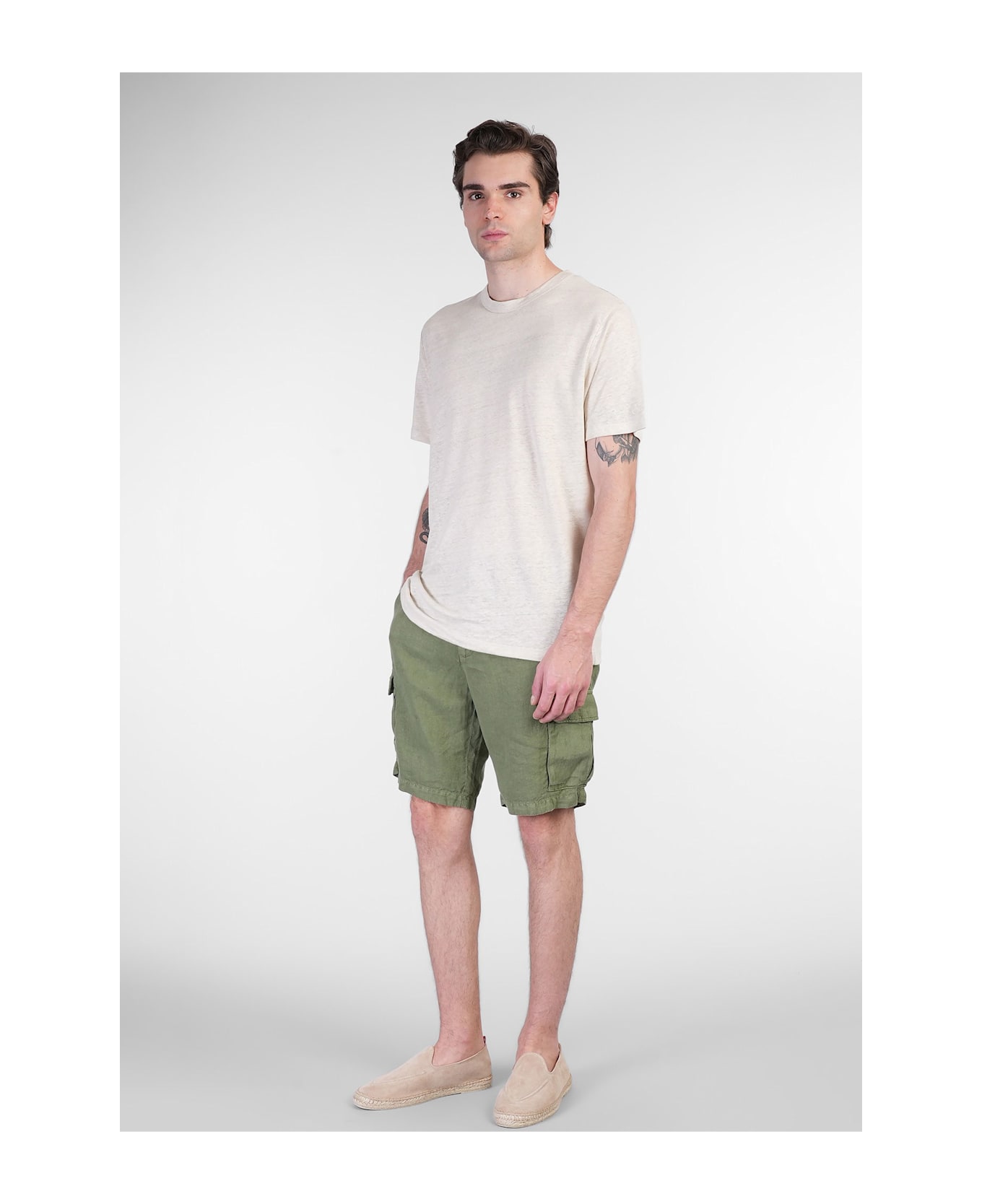 MC2 Saint Barth Ecstasea N T-shirt In Taupe Linen - taupe
