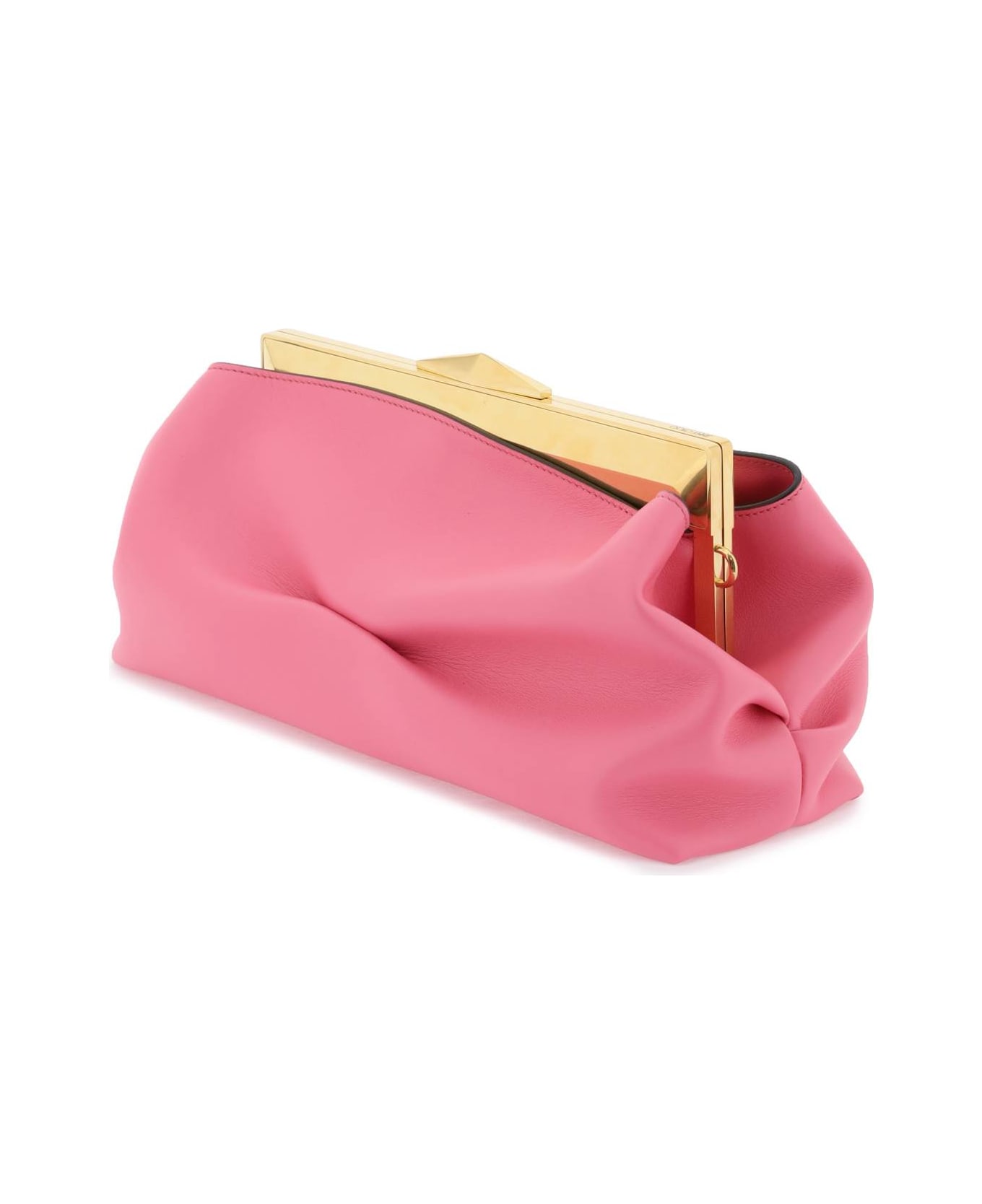Jimmy Choo Leather Diamond Frame Clutch - CANDY PINK GOLD (Pink)