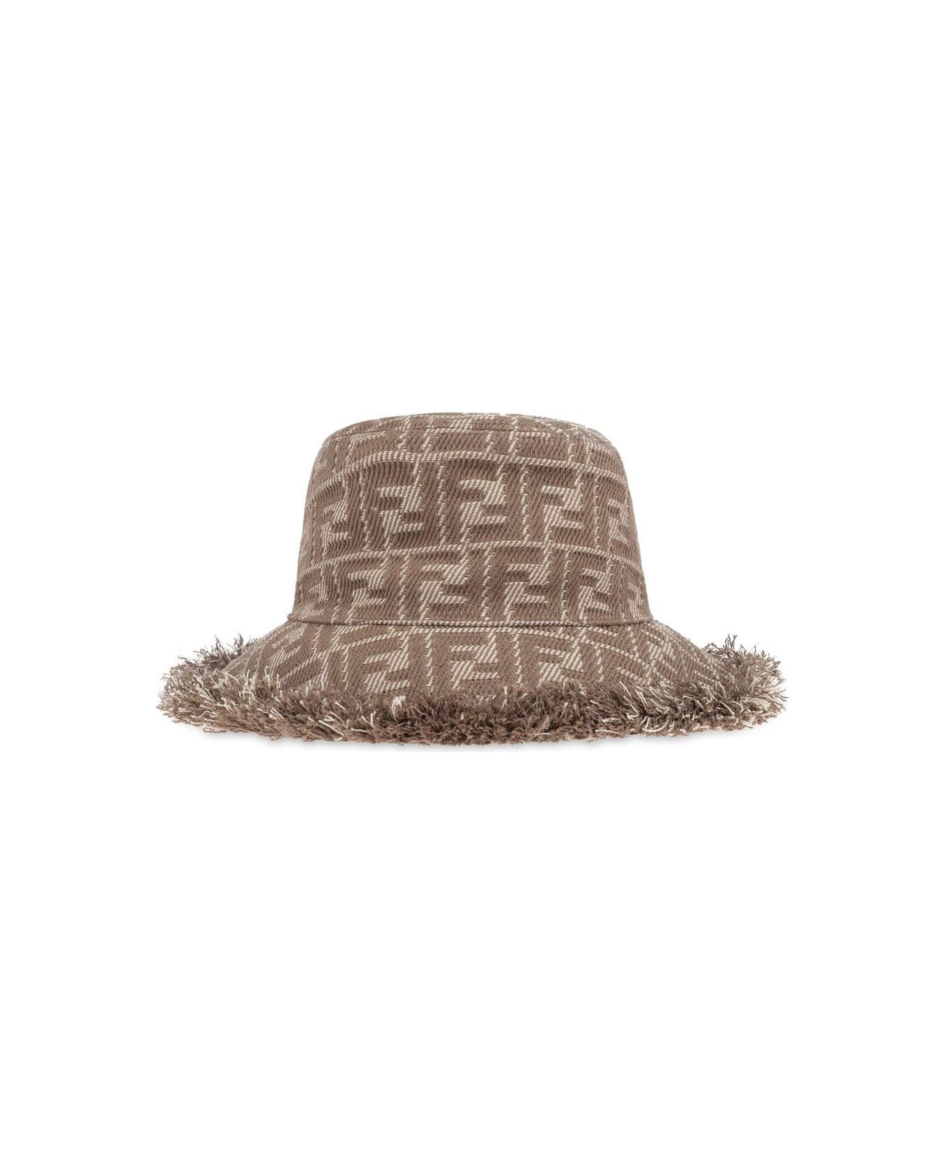 Fendi Ff Monogram Bucket Hat - Dove Grey