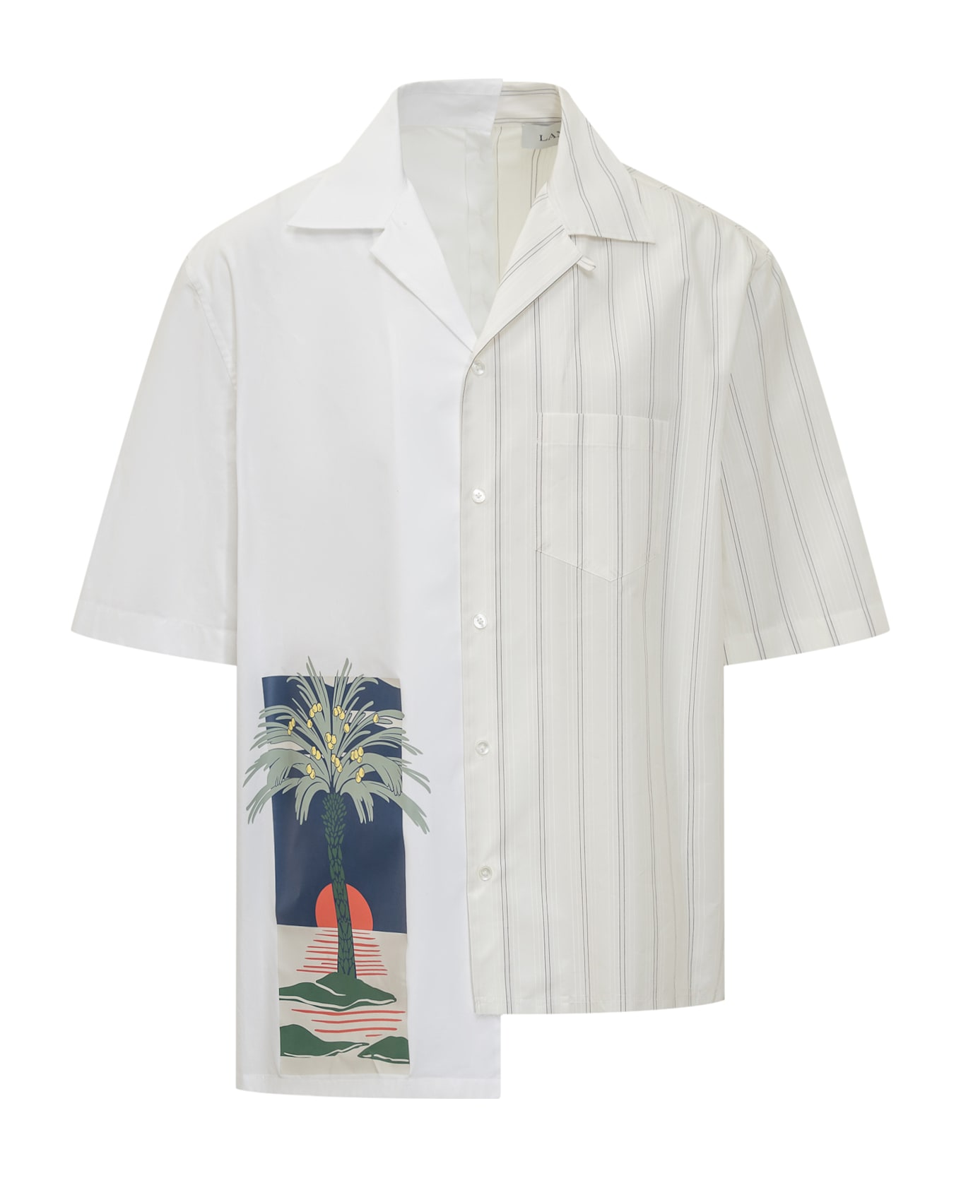 Lanvin Asymmetric Shirt - BLACK/WHITE