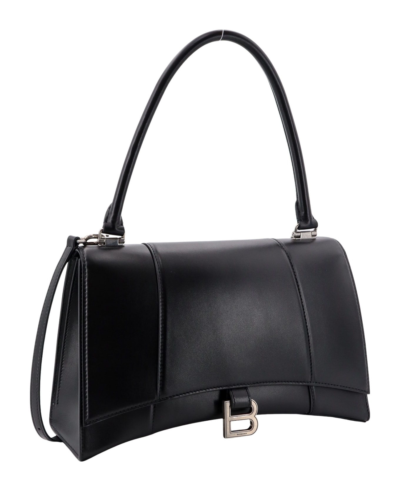 Balenciaga Hourglass Hinge Shoulder Bag - Black