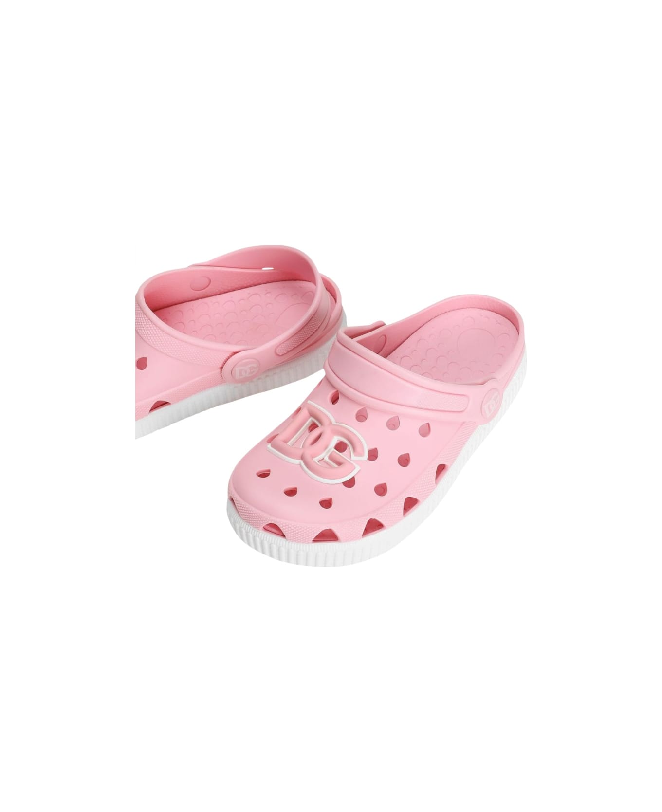 Dolce & Gabbana Sandals With Logo - PINK