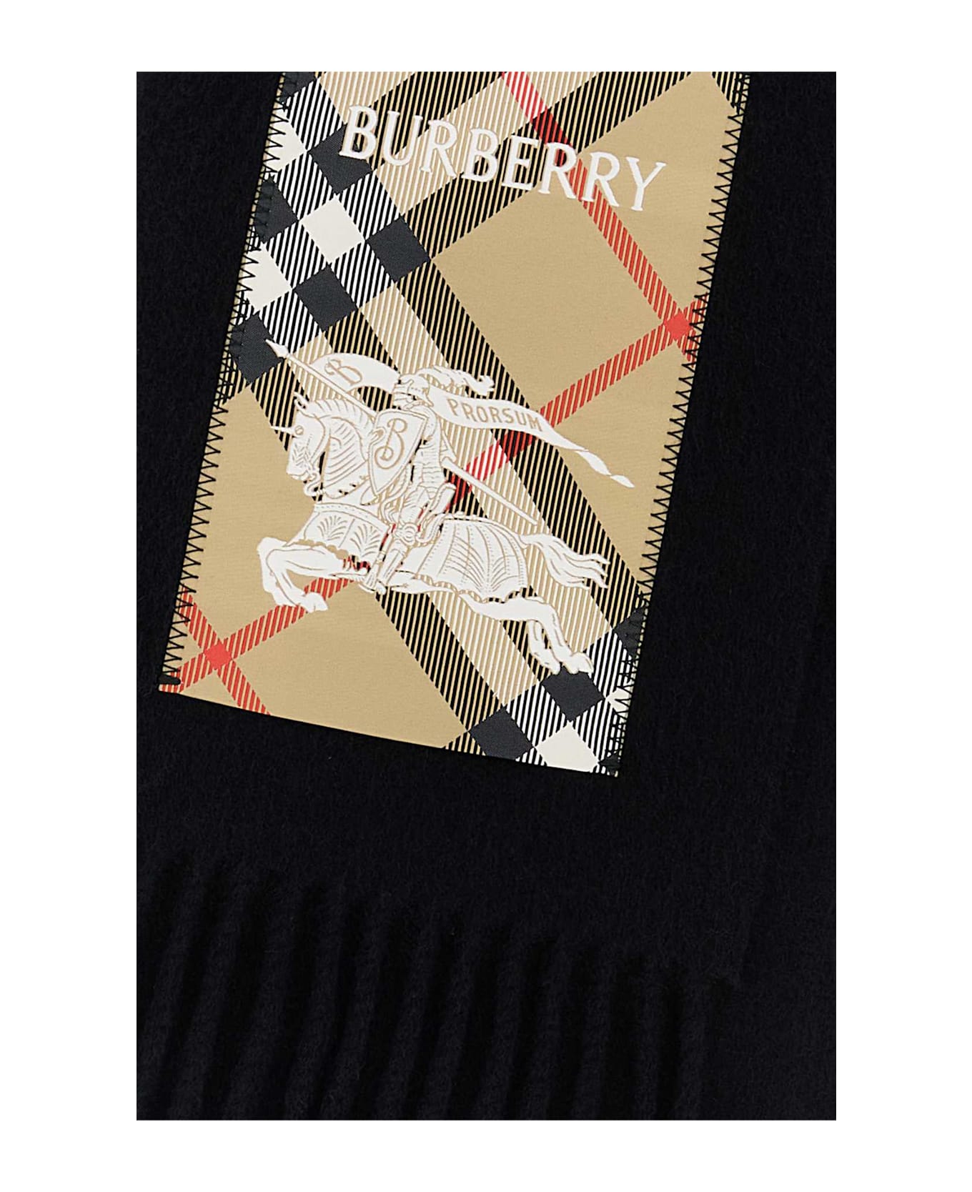 Burberry Black Cashmere Scarf - BLACKSAND