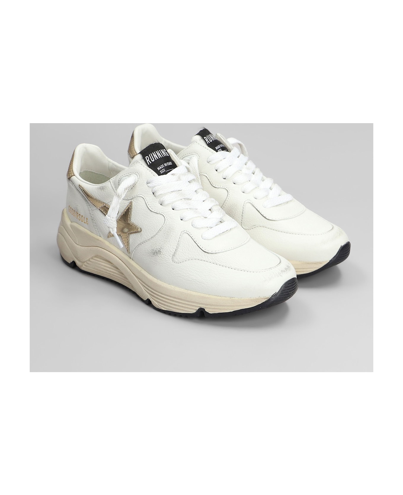 Golden Goose Running Sneakers In White Leather - white