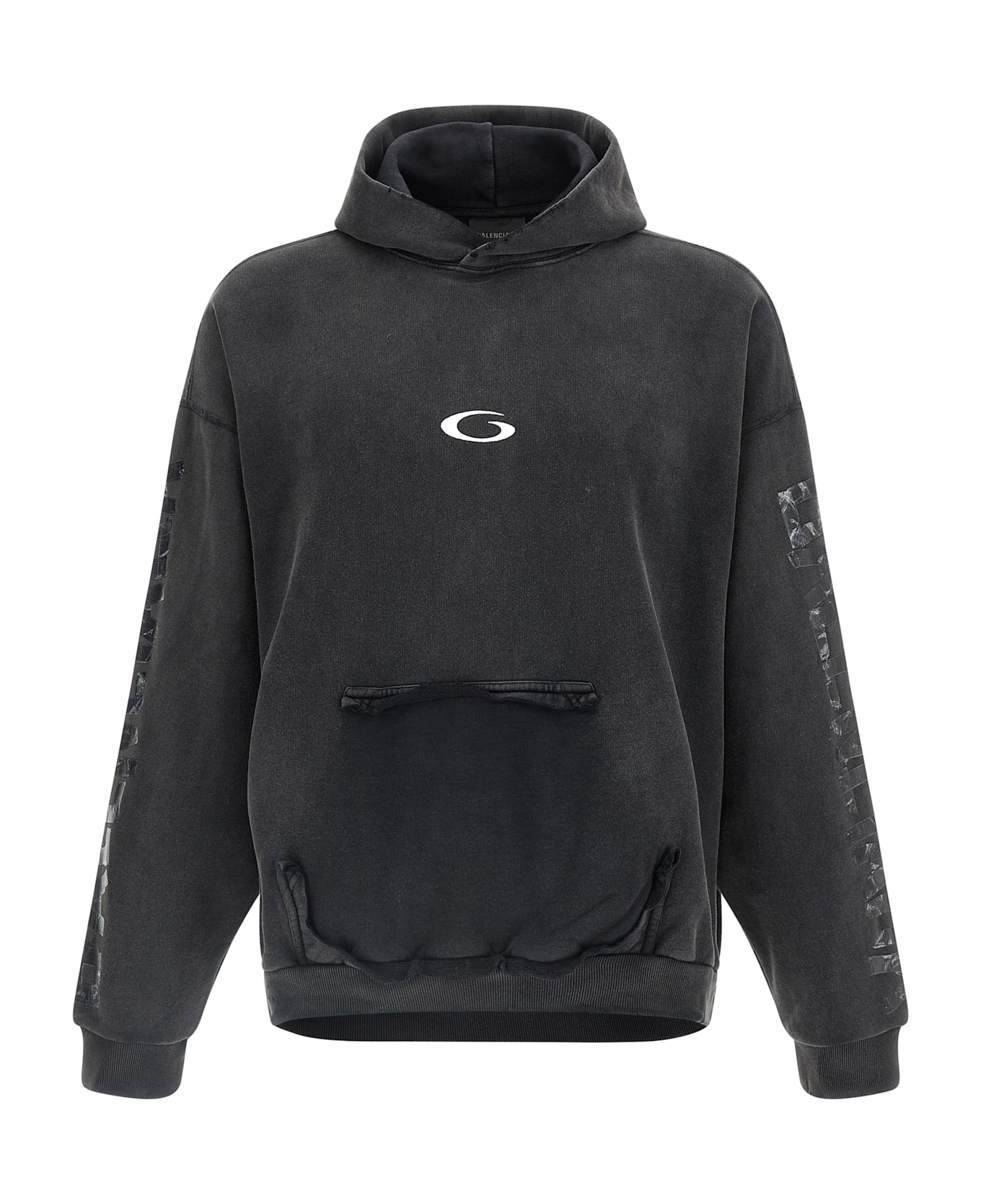 Balenciaga 
transparent Tape
 Hoodie - Black  