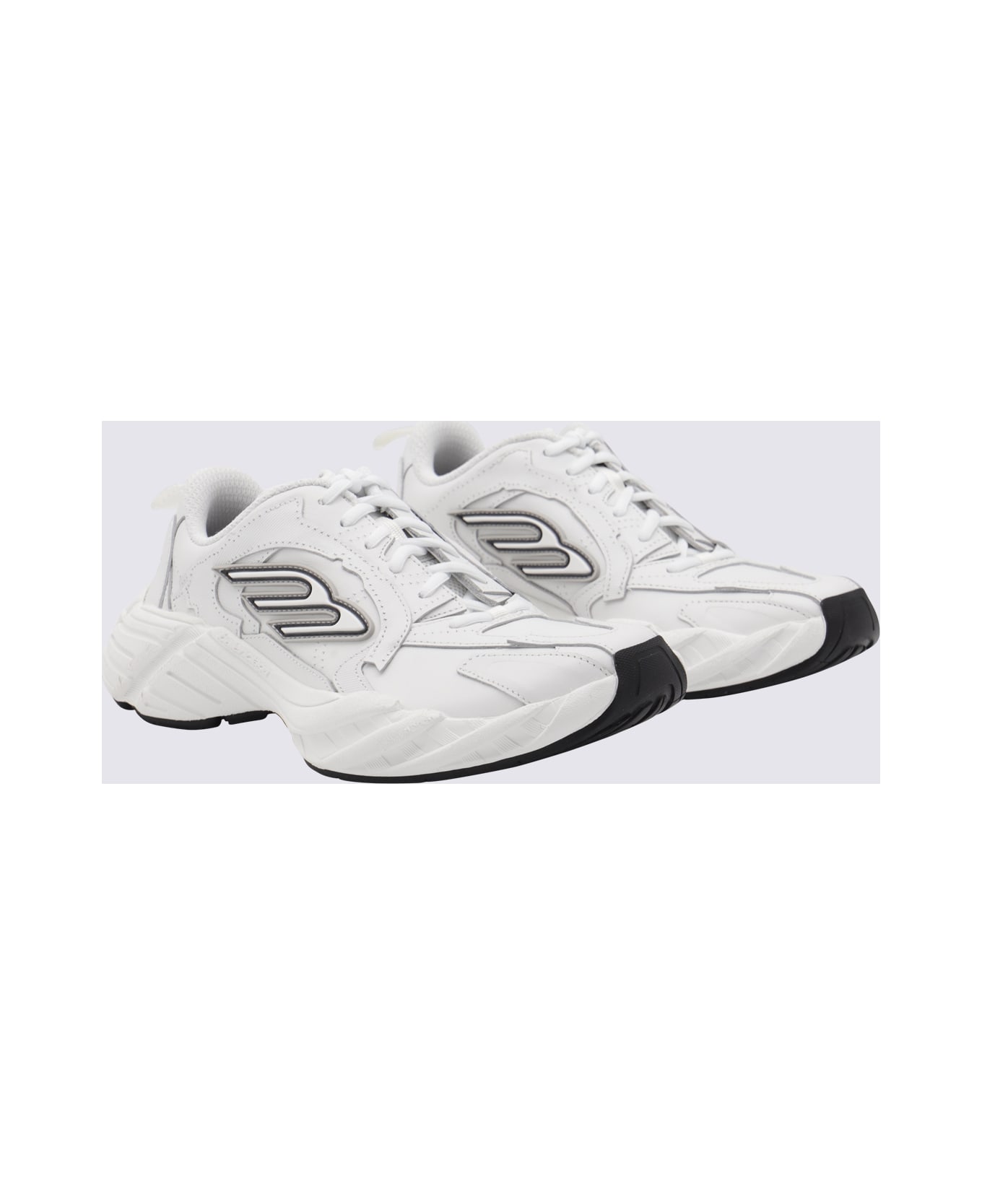 Balenciaga White Leather Monday Sneakers - White