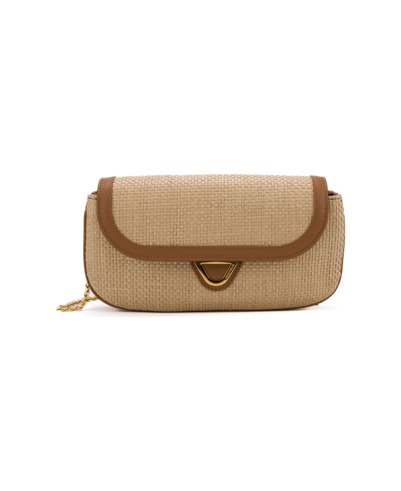 Coccinelle Raffia And Leather Bag - Natural/cuir ショルダーバッグ