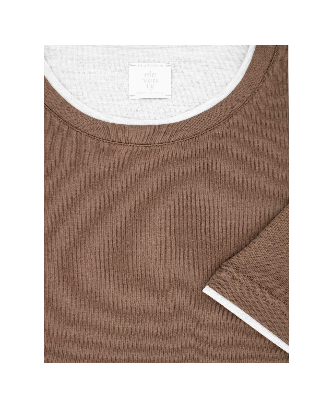 Eleventy T-shirt - BROWN AND LIGHT GRAY